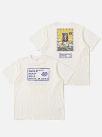 Universal Works Print Tee in Ecru/Yellow Single Jersey Pickup