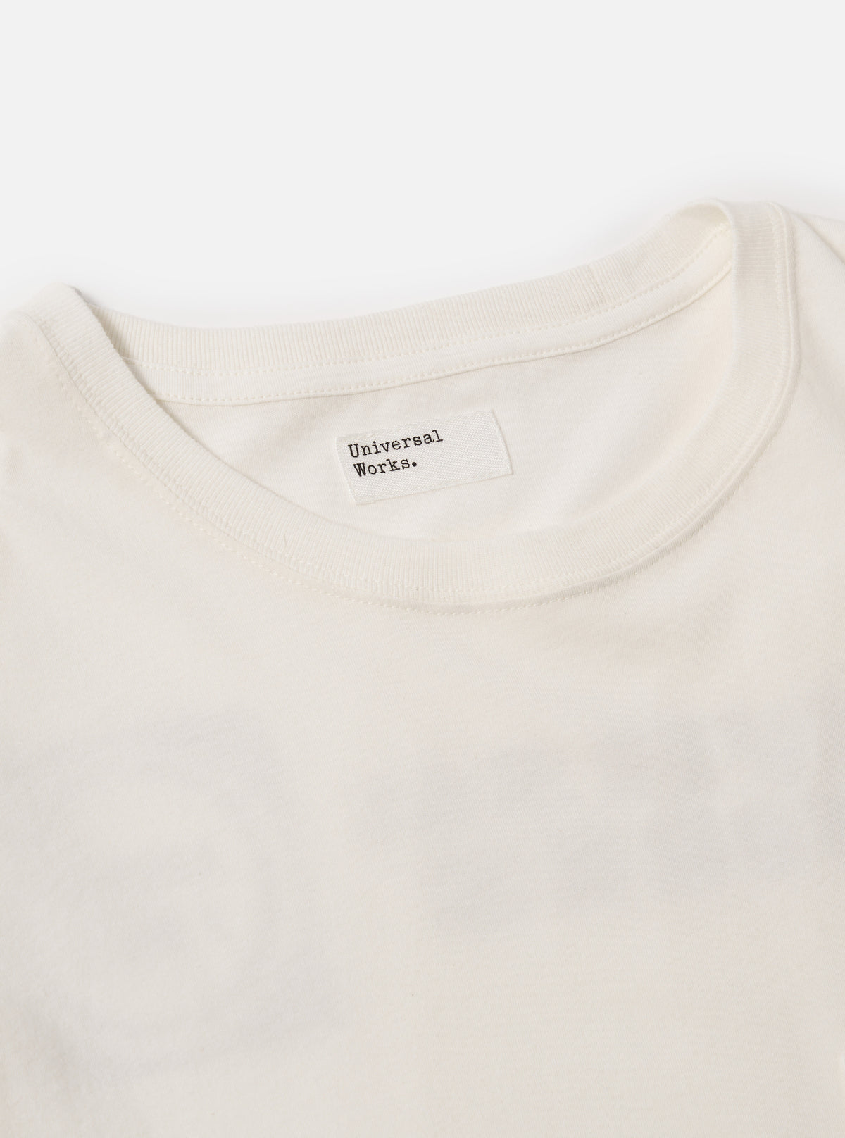Universal Works Print Pocket Tee in Ecru/Red Single Jersey