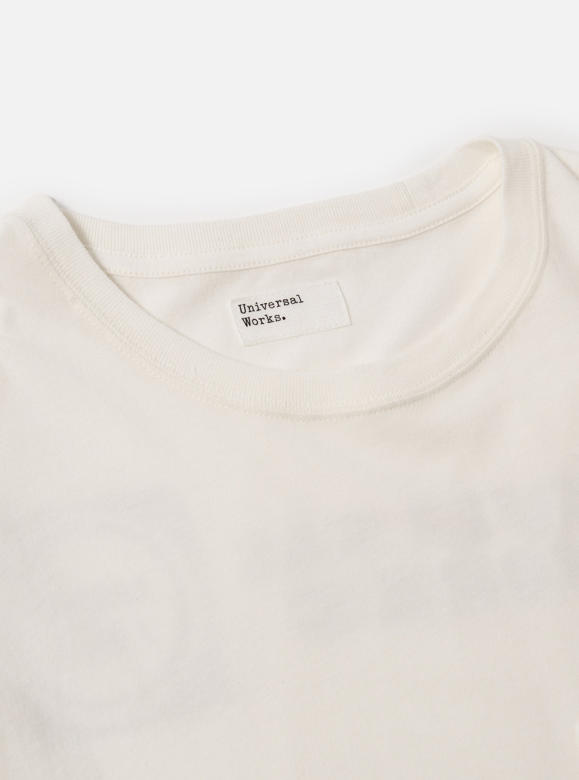 Universal Works Print Pocket Tee in Ecru/Red Single Jersey