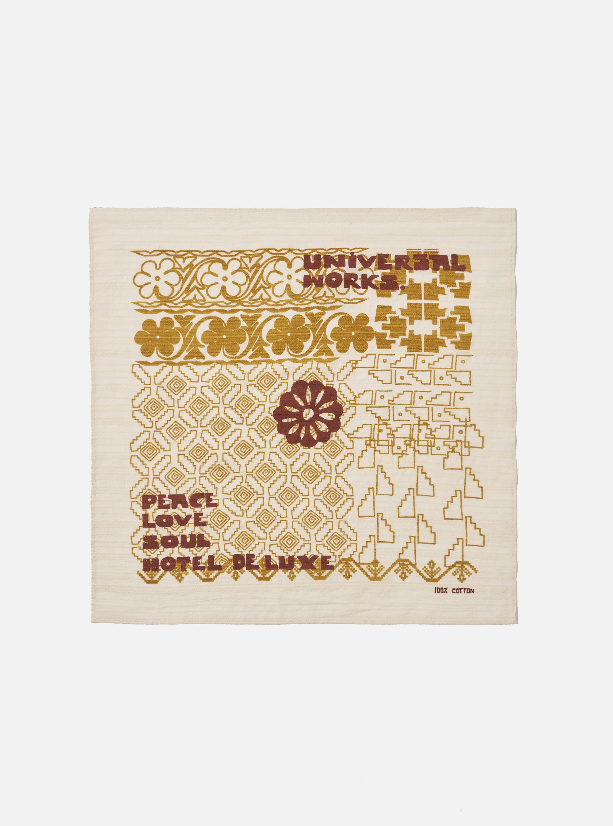 Universal Works Kingsman Neckerchief in Ecru Acapulco Weave