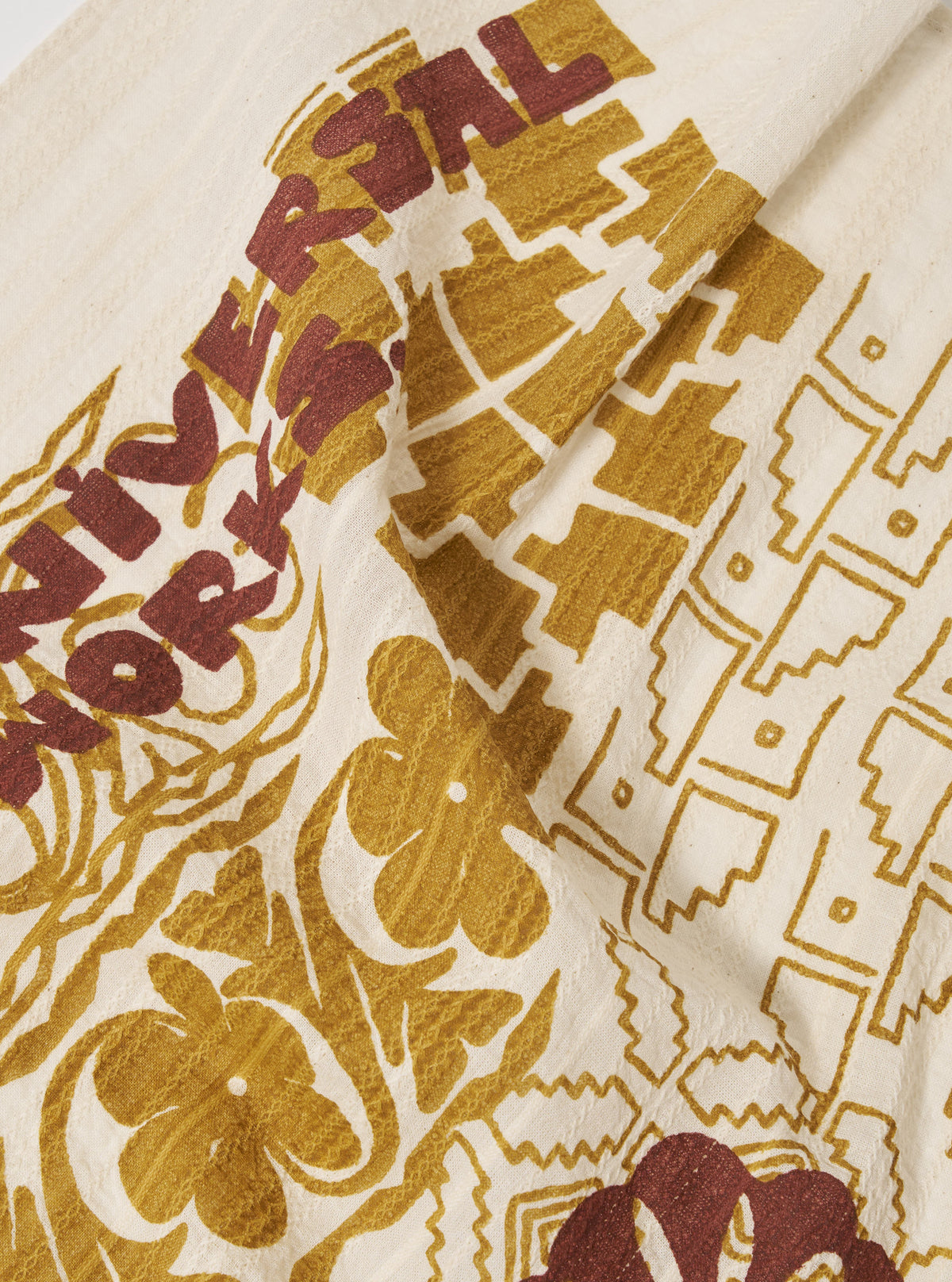 Universal Works Kingsman Neckerchief in Ecru Acapulco Weave