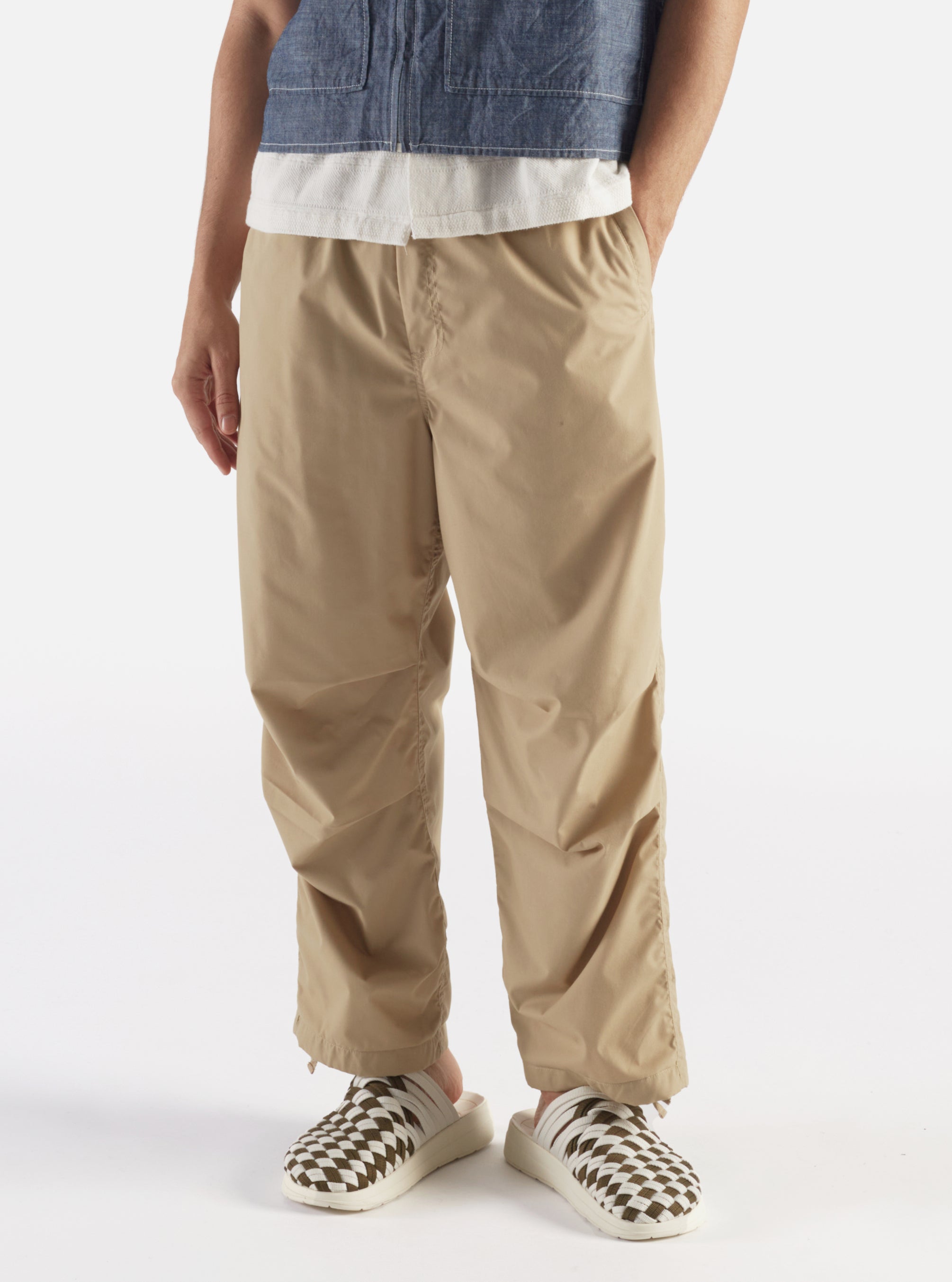 Universal Works Parachute Pant in Sand Recycled Poly Tech