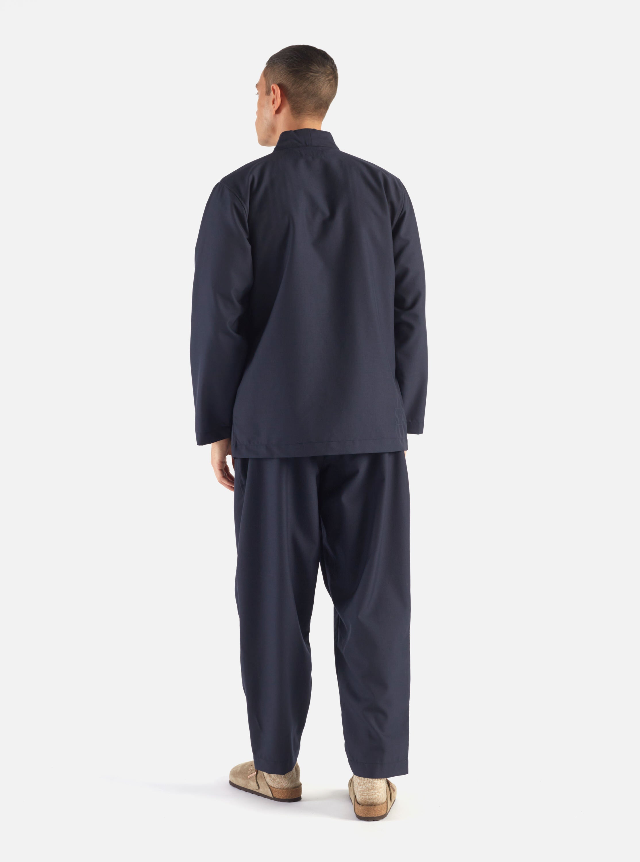 Universal Works Kyoto Work Jacket in Navy Tropical Suiting