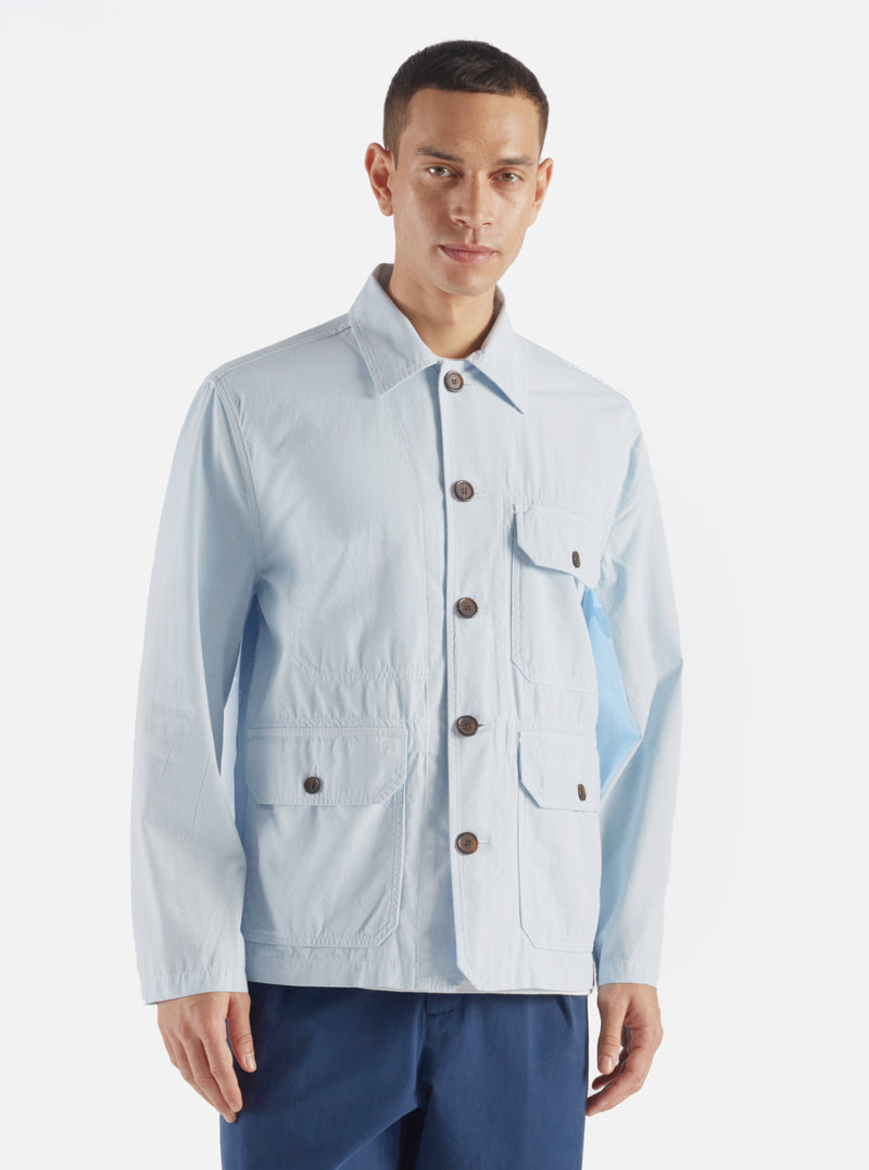 Universal Works Utility Jacket in Sky Summer Canvas