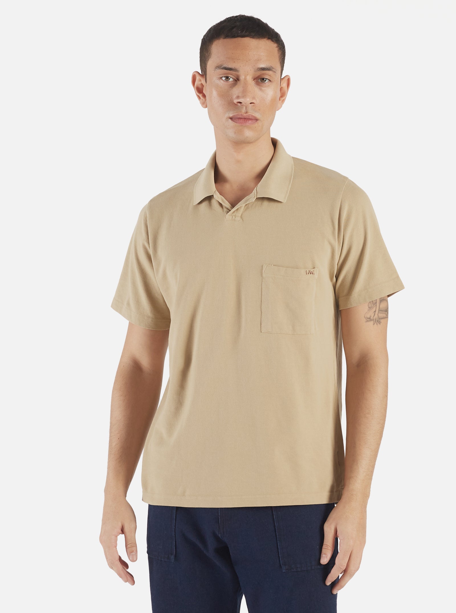 Universal Works Vacation Polo in Summer Oak Piquet