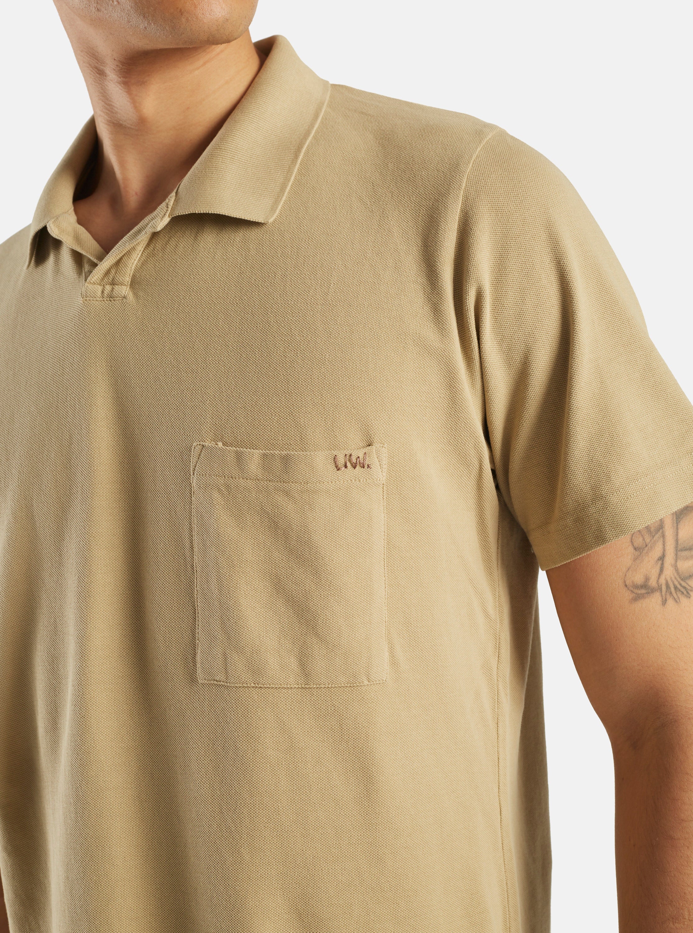 Universal Works Vacation Polo in Summer Oak Piquet