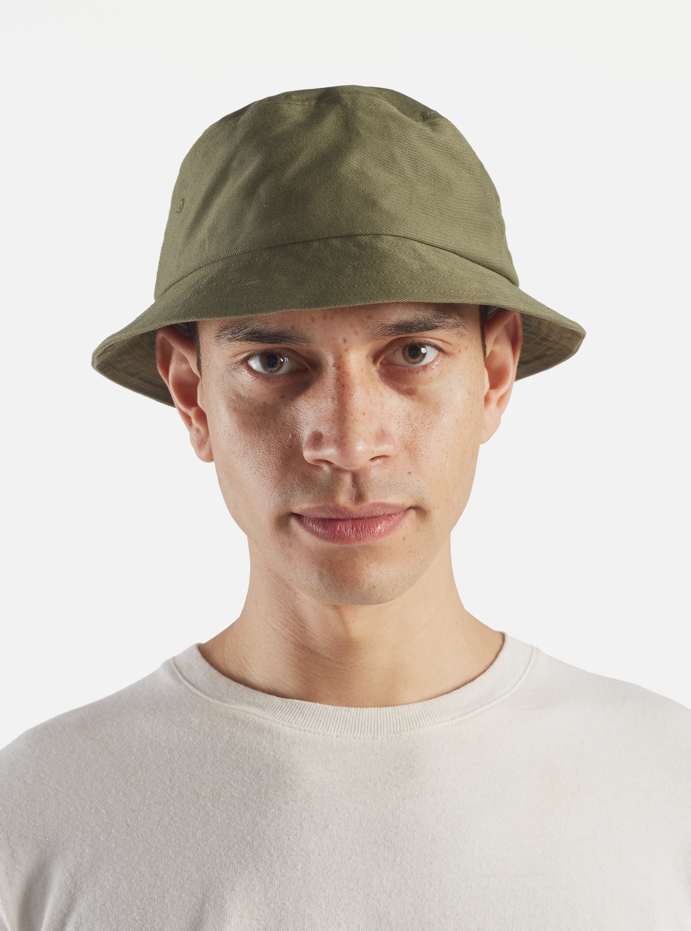 Universal Works Beach Hat in Light Olive Twill