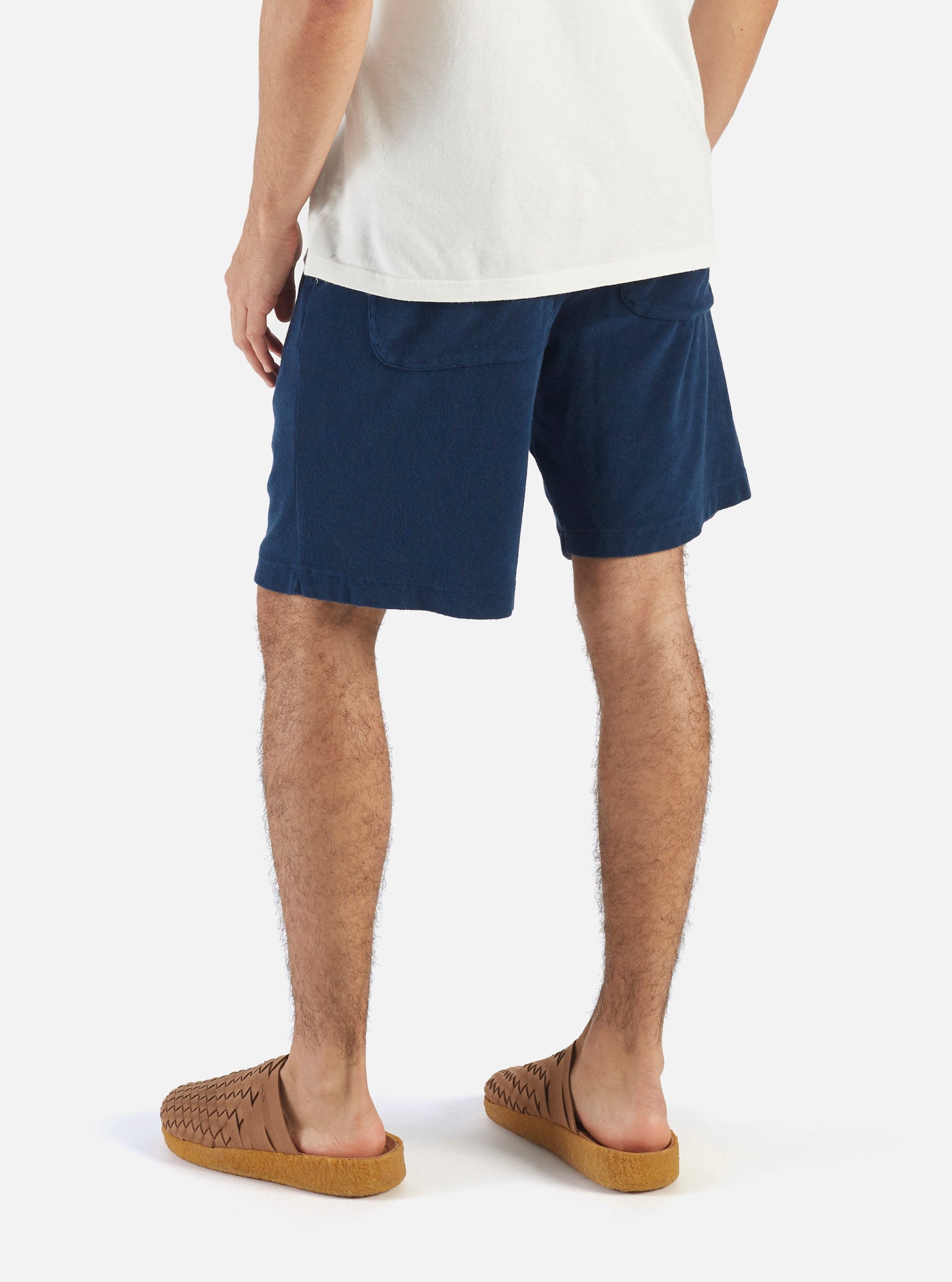 Universal Works Lumber Short in Navy Light Weight Terry