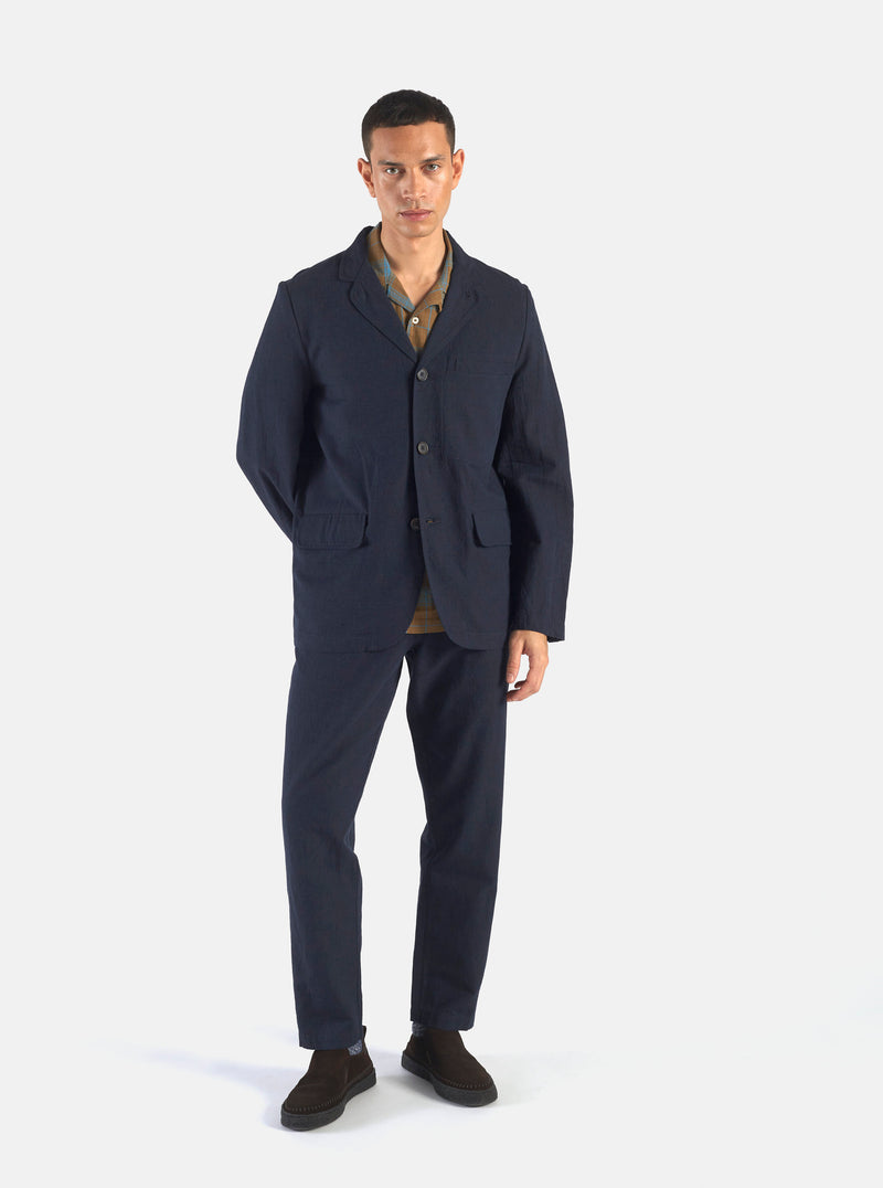 Universal Works Capitol Jacket in Navy Lord Cotton Linen