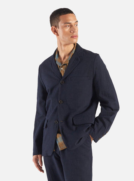 Universal Works Capitol Jacket in Navy Lord Cotton Linen