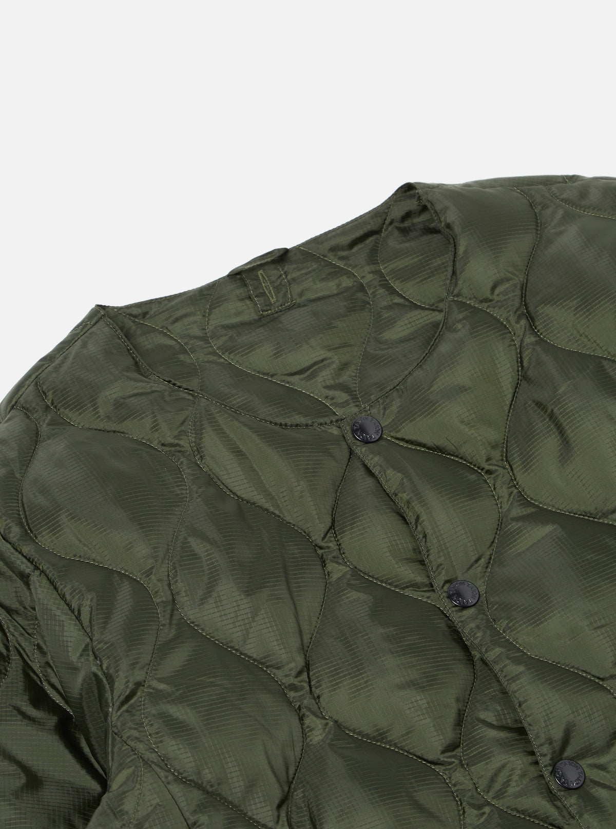 Taion by F/CE. Packable Inner Down Jacket in Olive Nylon Ripstop/Duck Down