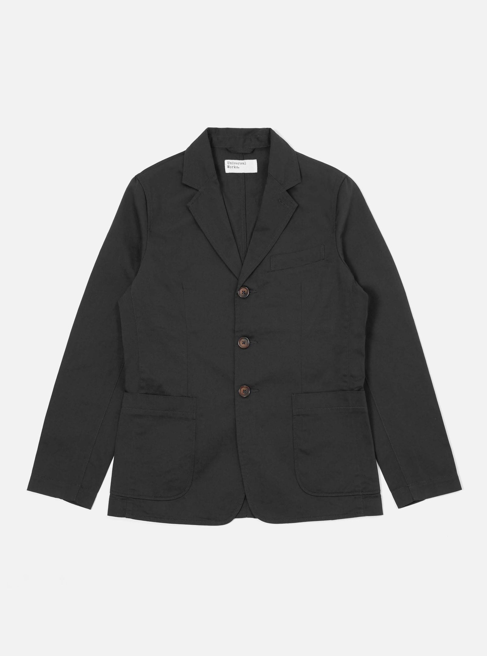 Universal Works Bakers Jacket in Black Twill