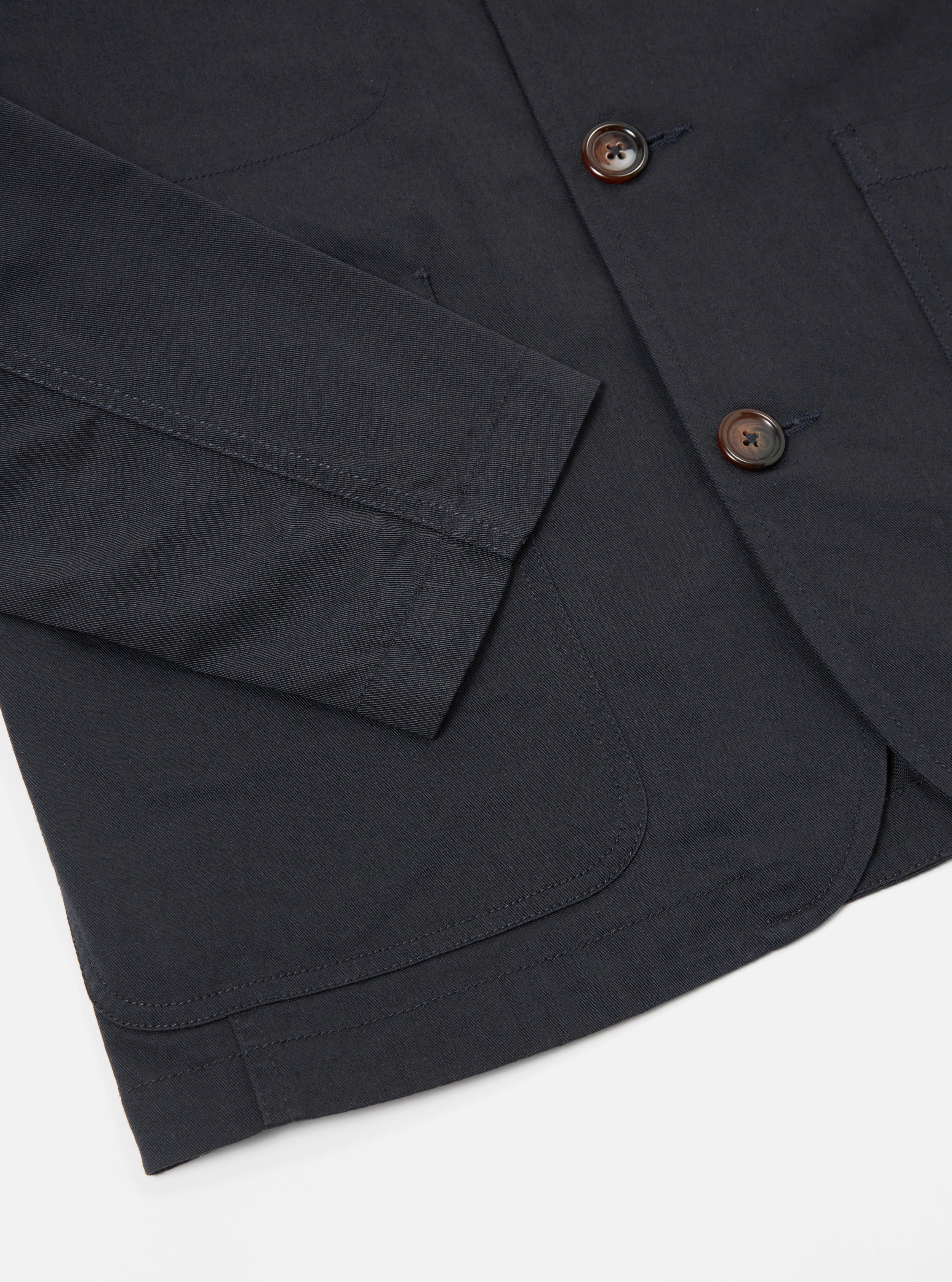 Universal Works Bakers Jacket in Black Twill
