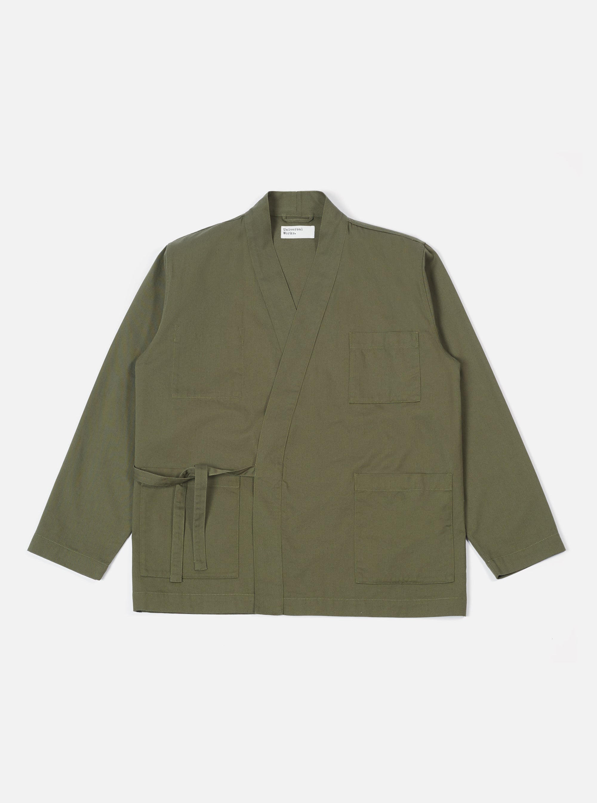 Universal Works Kyoto Work Jacket in Light Olive Twill