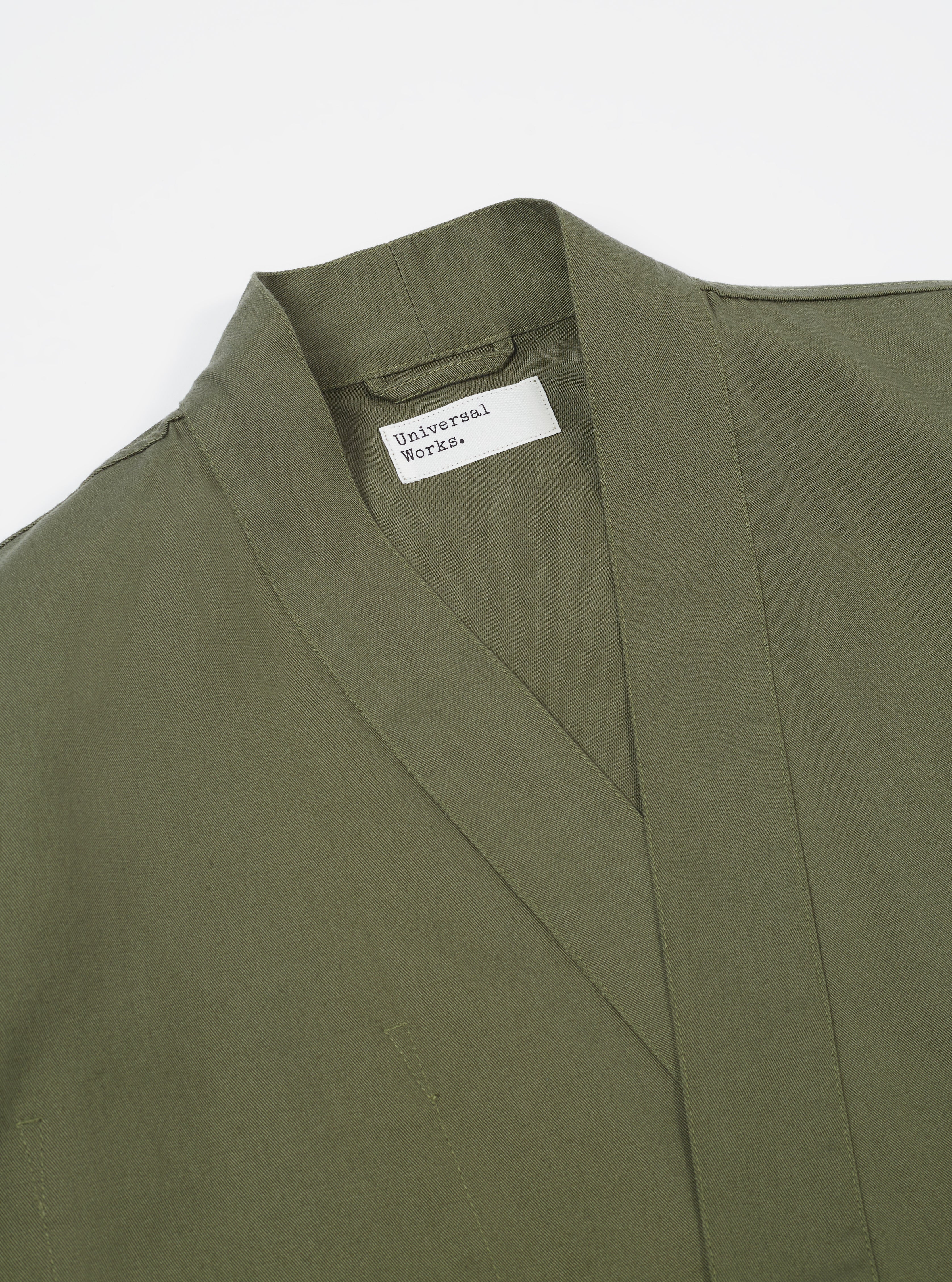 Universal Works Kyoto Work Jacket in Light Olive Twill
