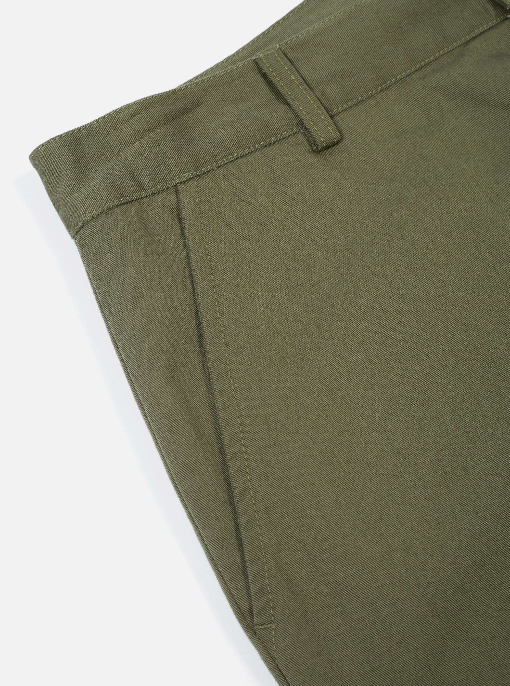 Universal Works Military Chino in Light Olive Twill