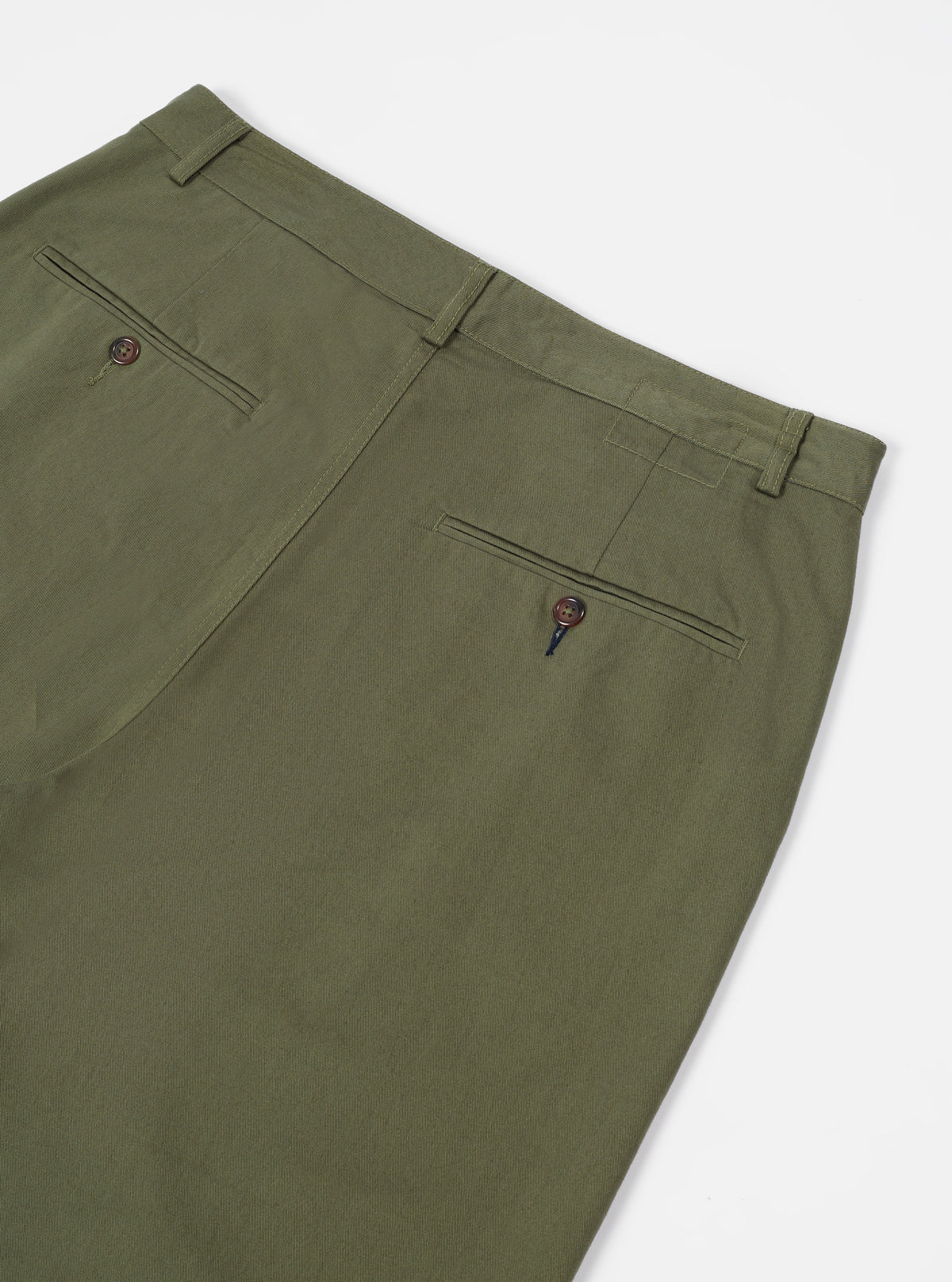 Universal Works Military Chino in Light Olive Twill