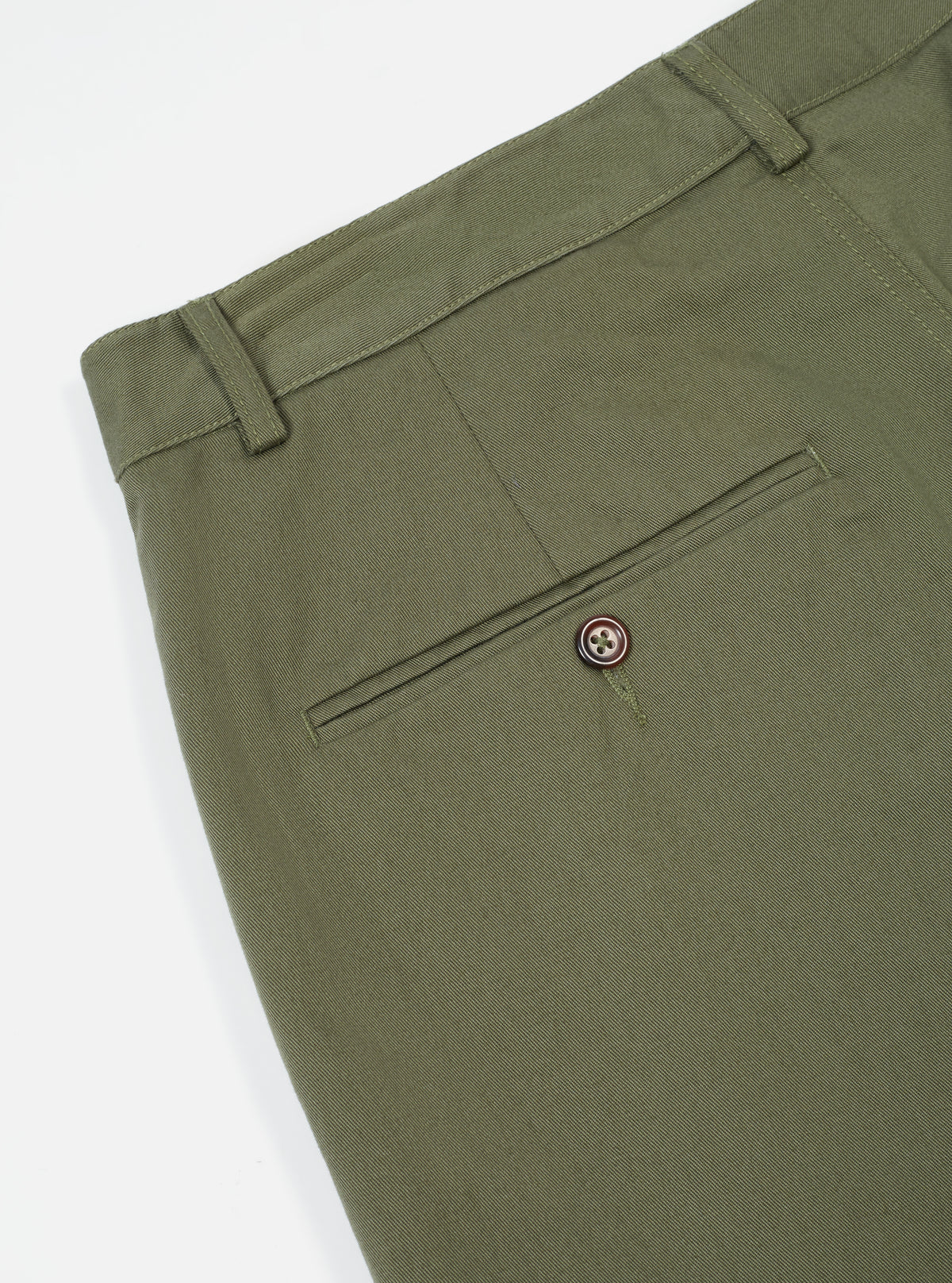 Universal Works Military Chino in Light Olive Twill