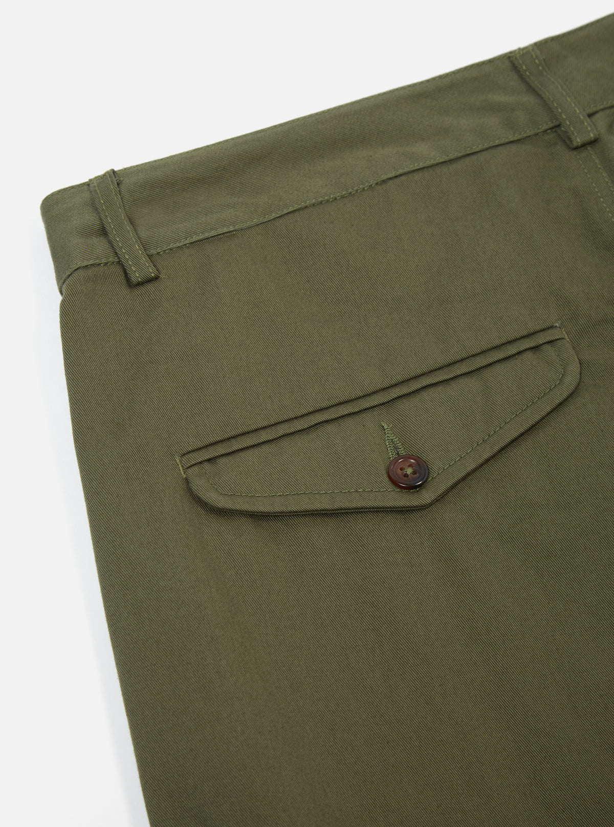 Universal Works Curved Pant in Light Olive Twill