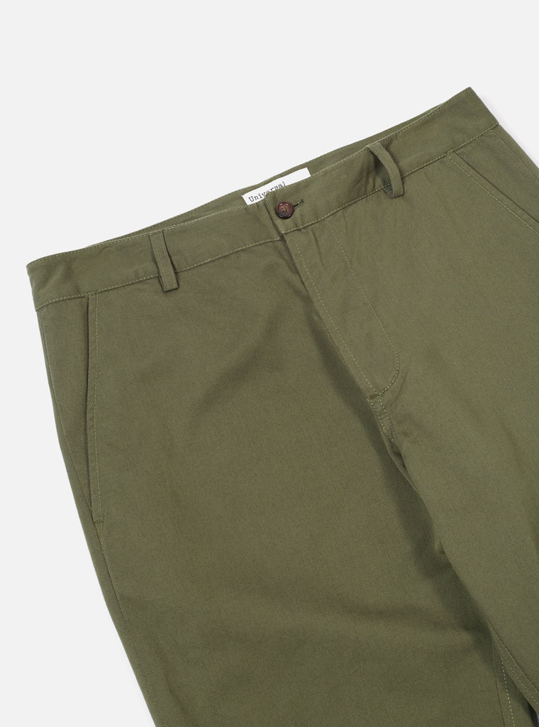 Universal Works Aston Pant in Light Olive Twill