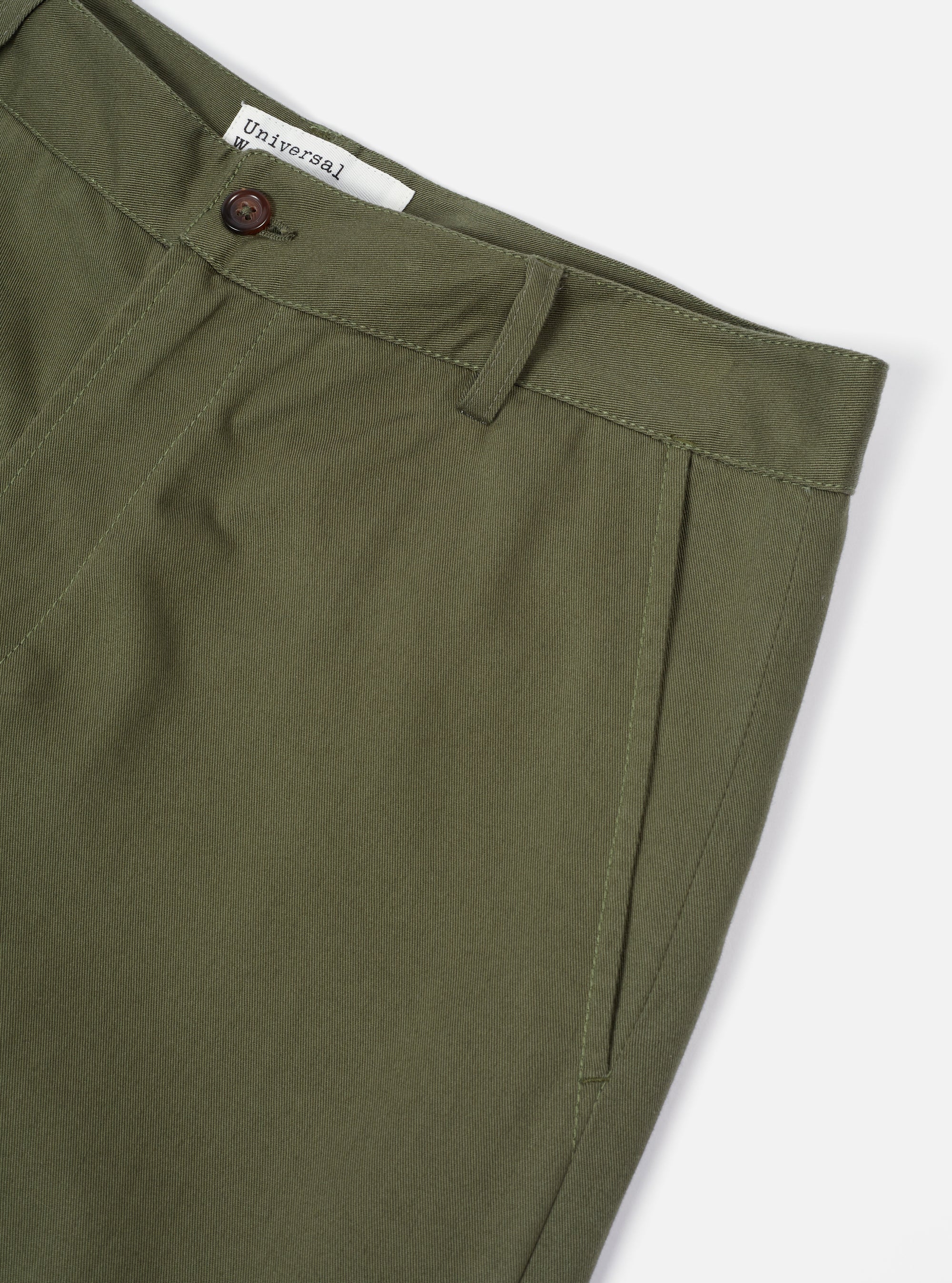 Universal Works Aston Pant in Light Olive Twill