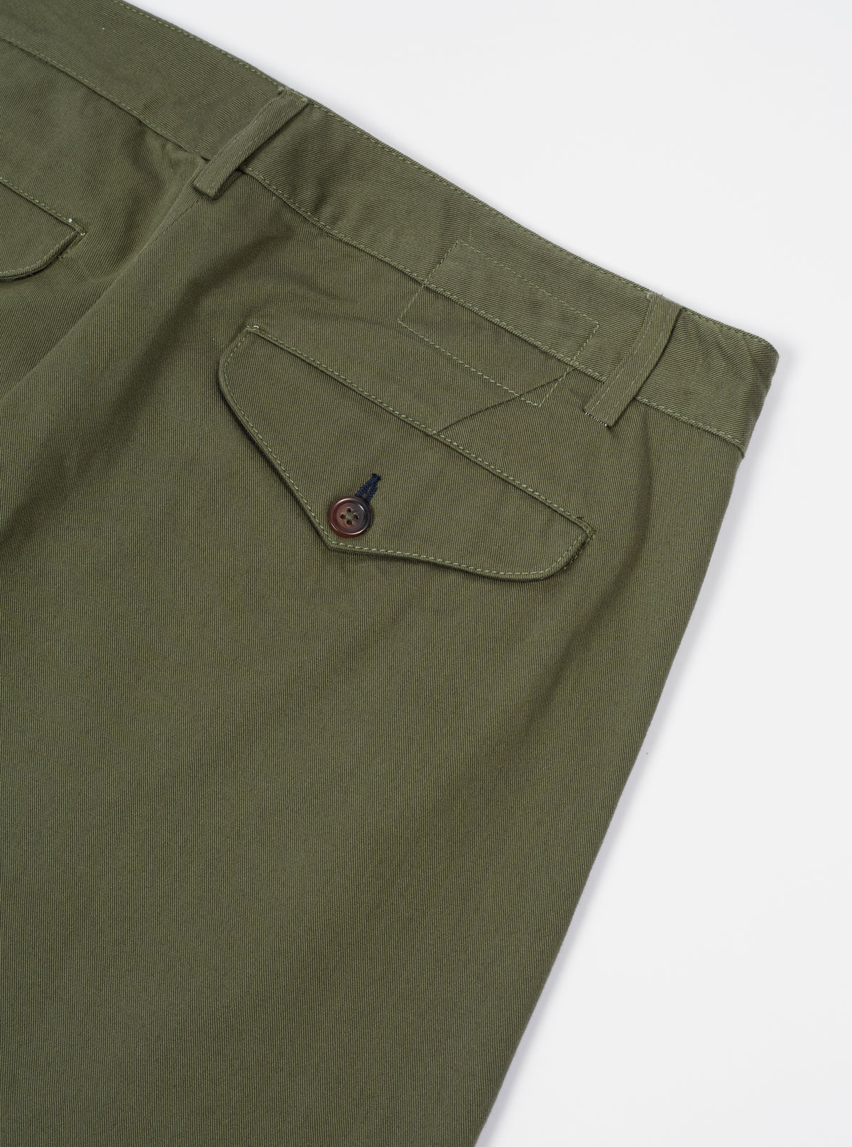 Universal Works Aston Pant in Light Olive Twill