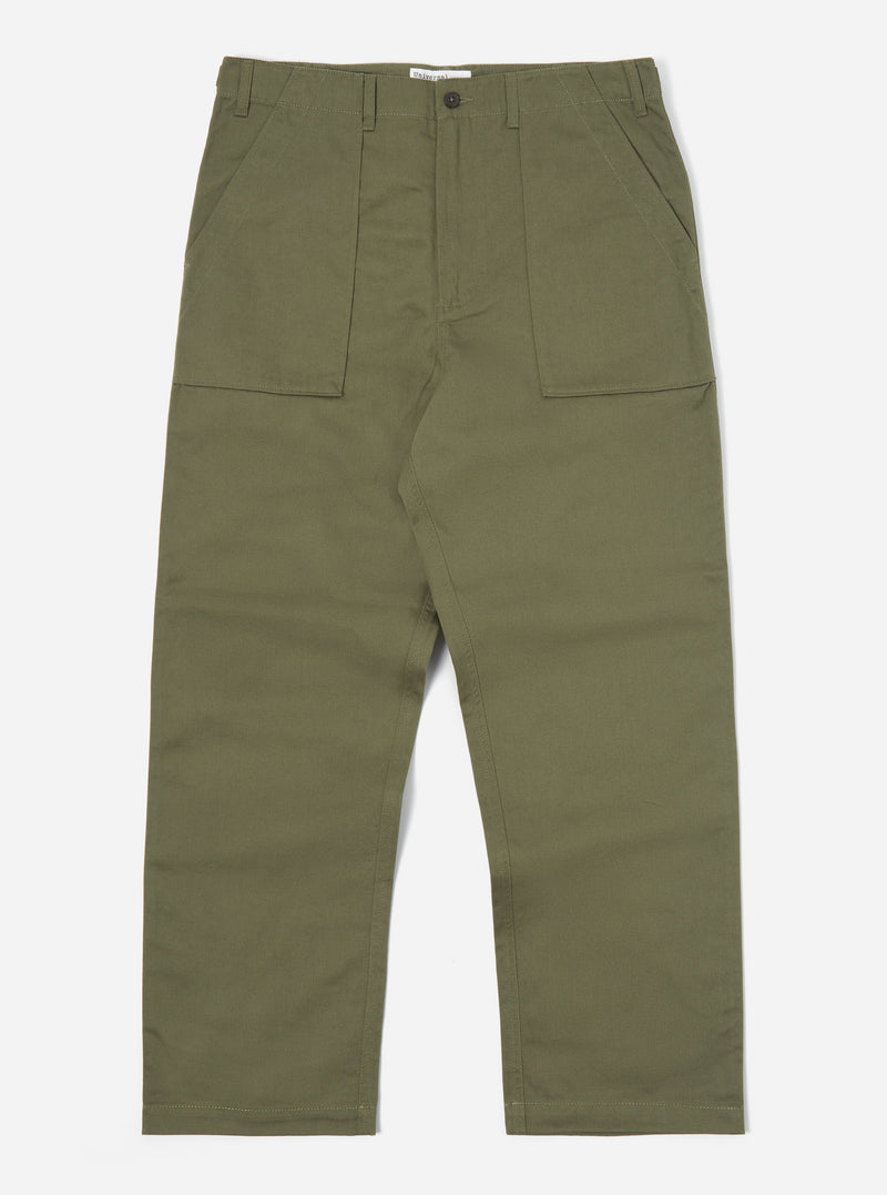 Universal Works Fatigue Pant (Undarted) in Light Olive Twill