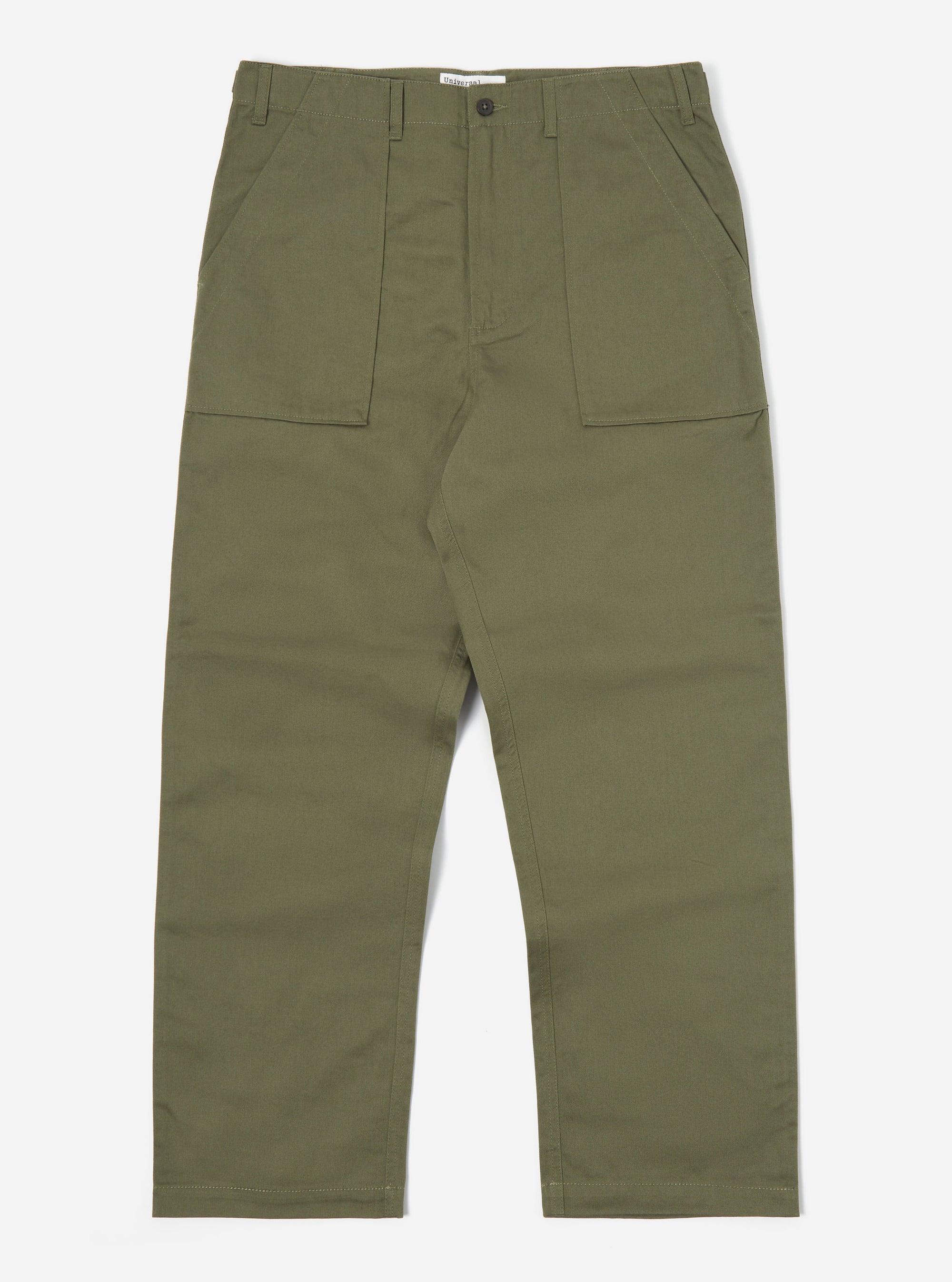 Universal Works Fatigue Pant in Light Olive Twill