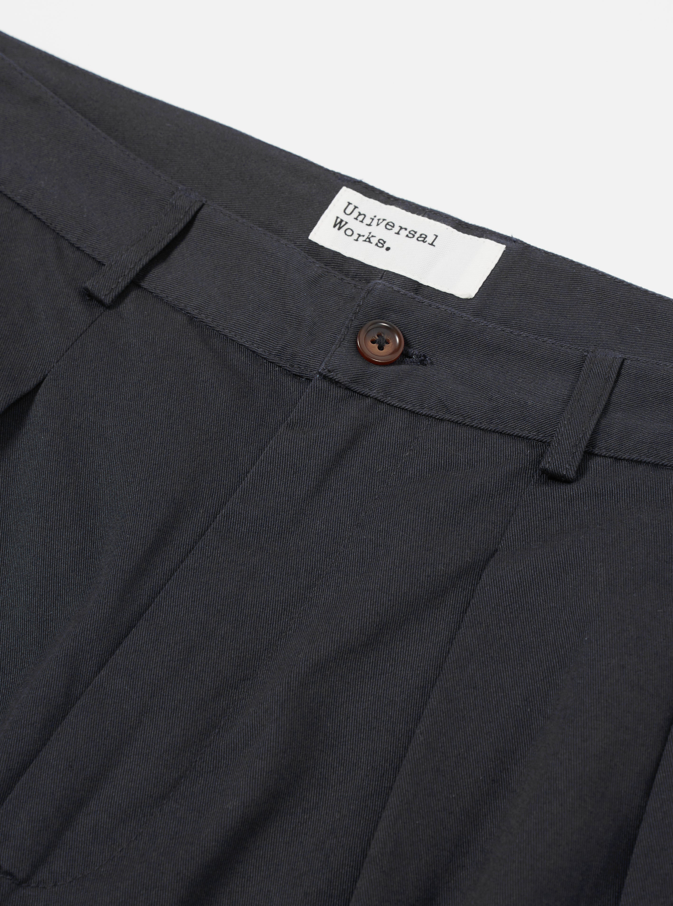 Universal Works Double Pleat Pant in Black Twill