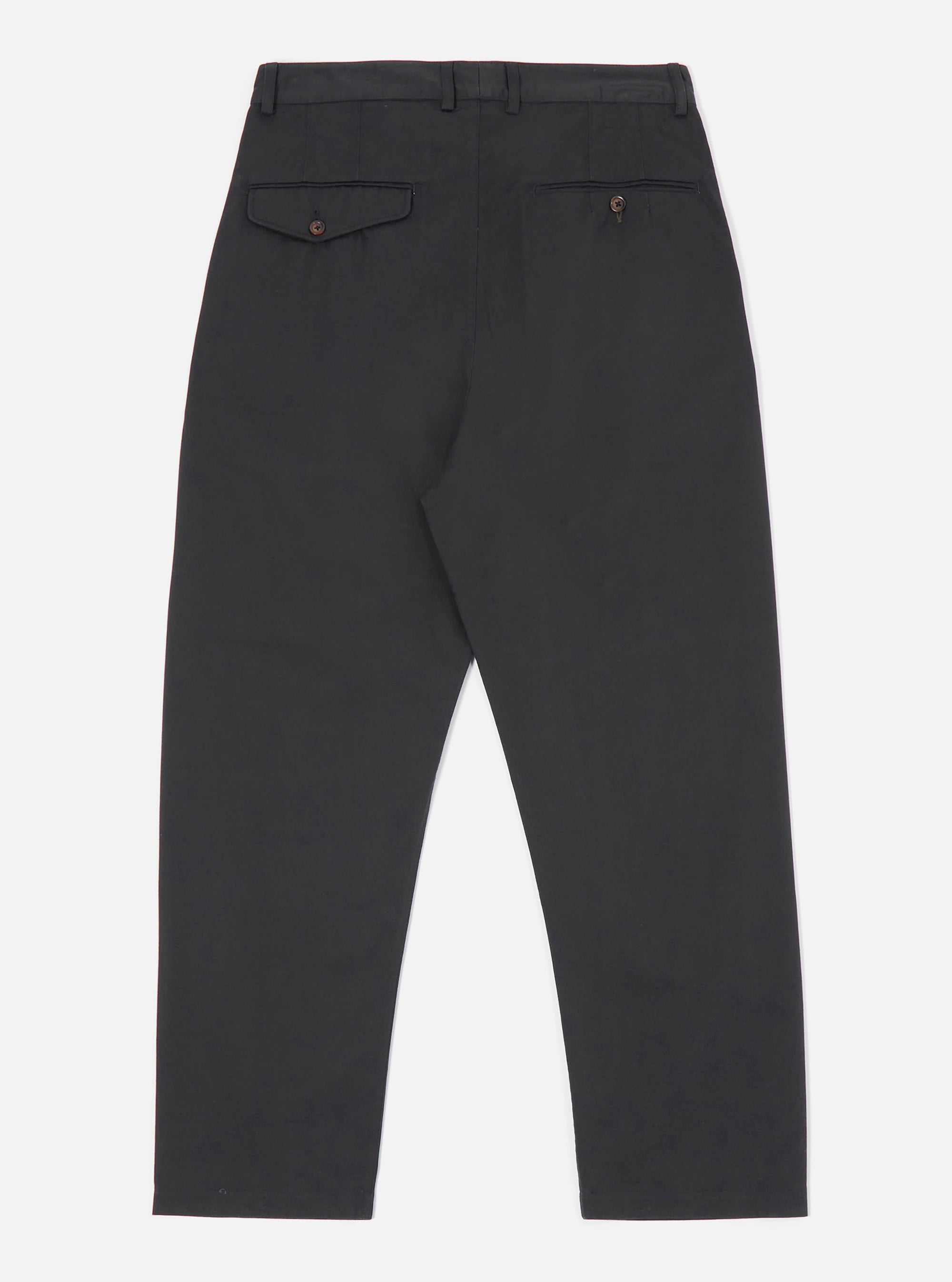 Universal Works Double Pleat Pant in Black Twill