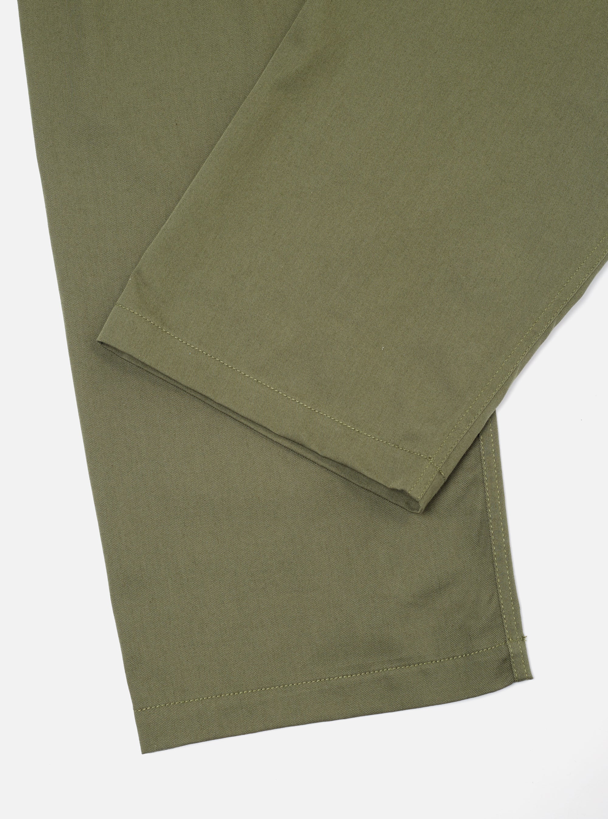 Universal Works Double Pleat Pant in Light Olive Twill