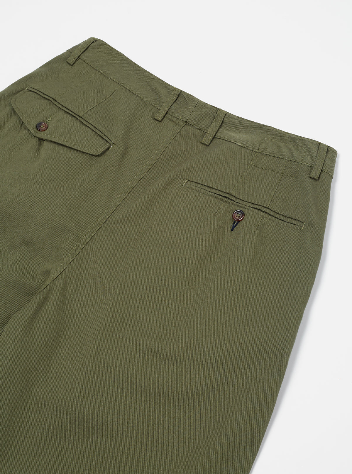 Universal Works Double Pleat Pant in Light Olive Twill