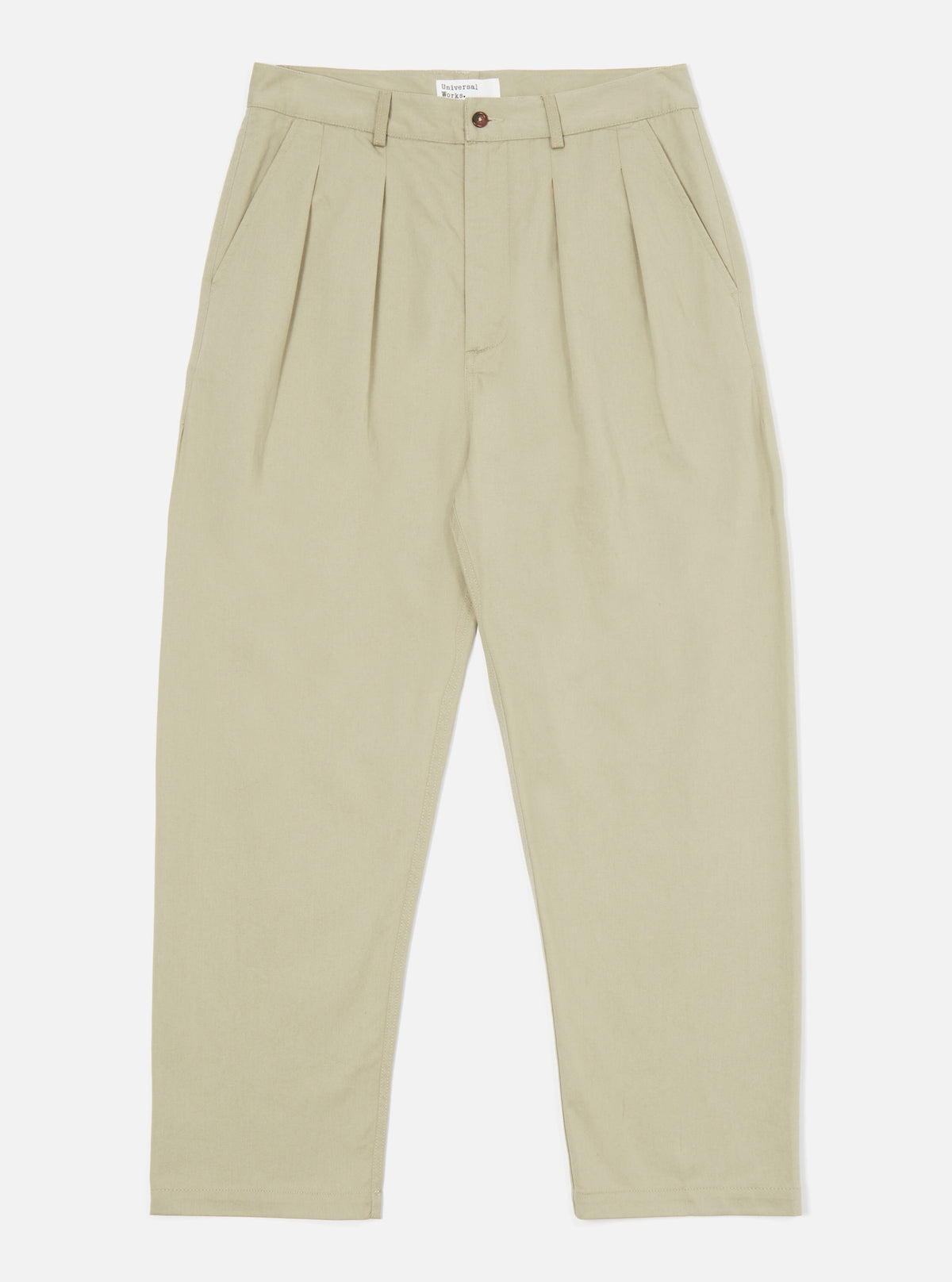 Universal Works Double Pleat Pant in Stone Twill