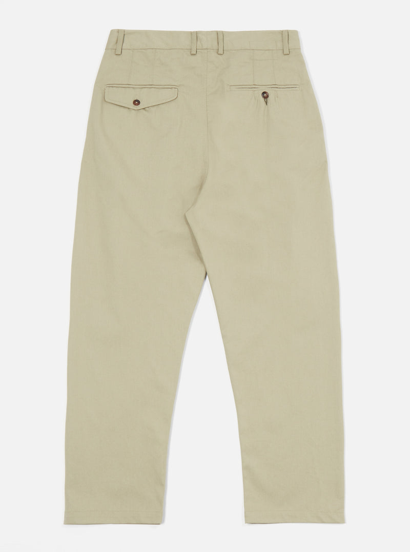 Universal Works Double Pleat Pant in Stone Twill