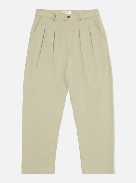 Universal Works Double Pleat Pant in Stone Twill