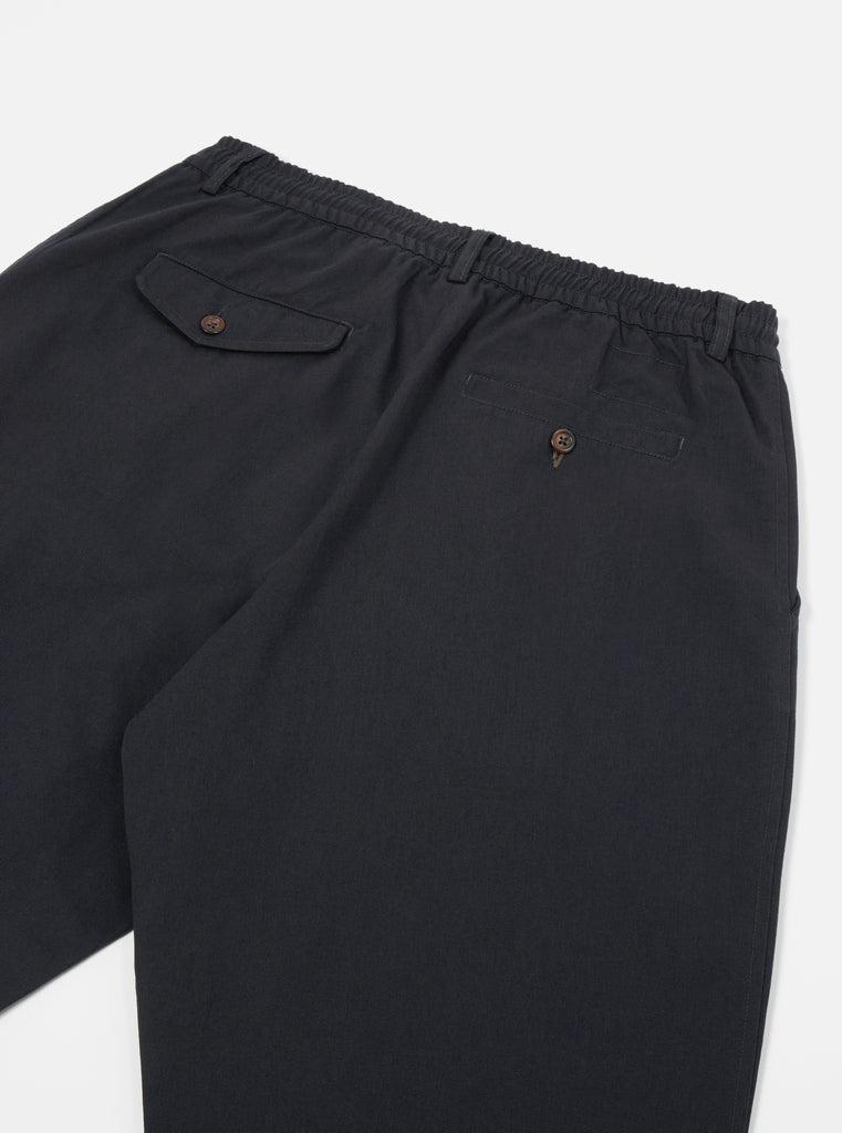 Universal Works Pleated Track Pant in Black Twill