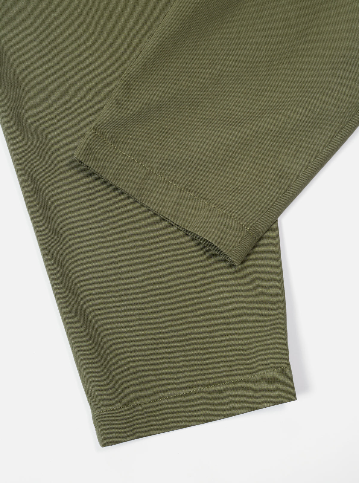 Universal Works Pleated Track Pant in Light Olive Twill