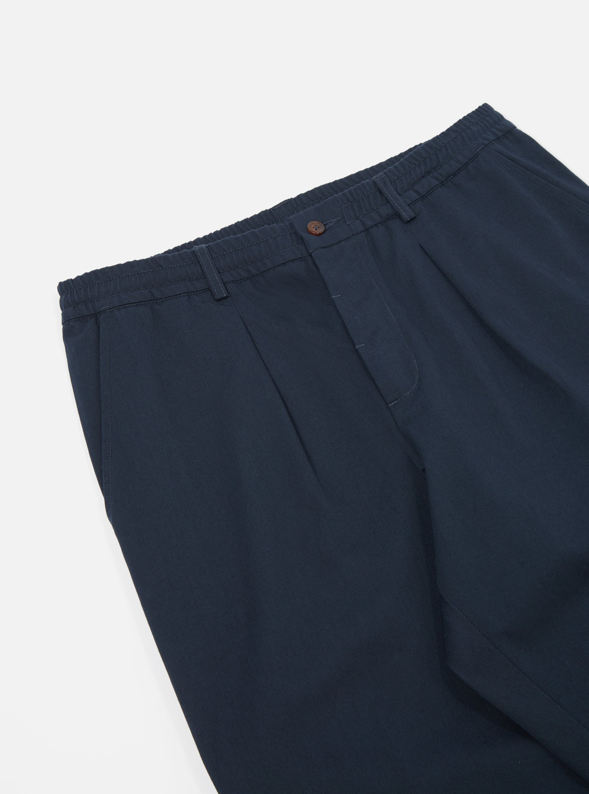 Universal Works Pleated Track Pant in Navy Twill