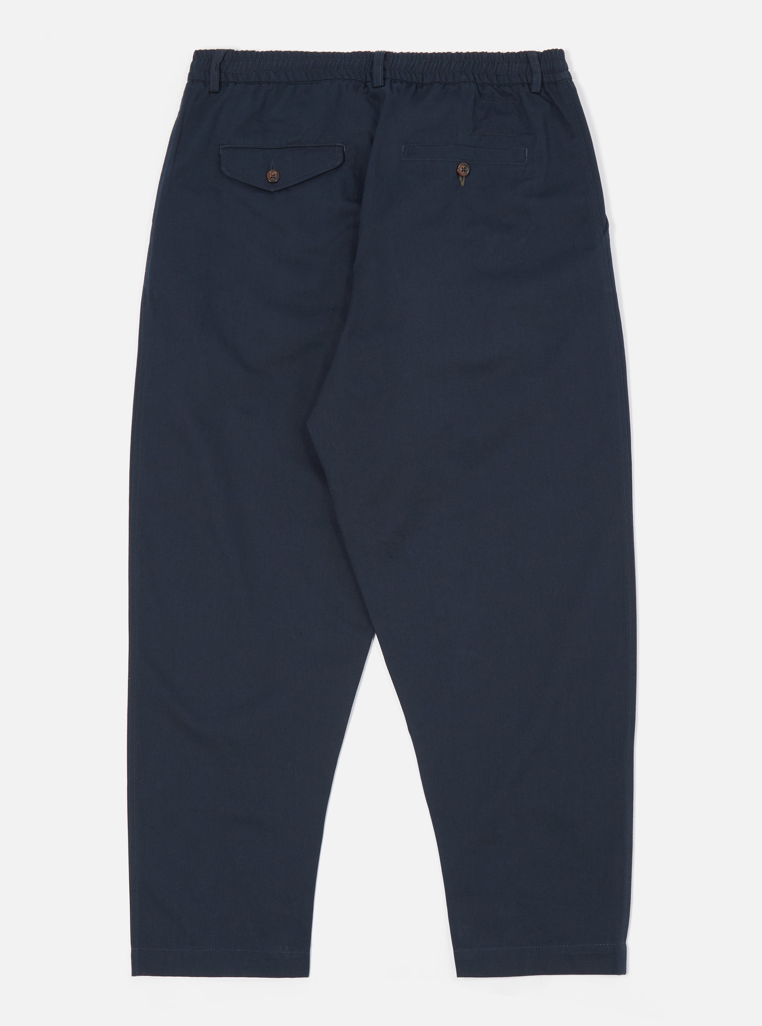 Universal Works Pleated Track Pant in Navy Twill