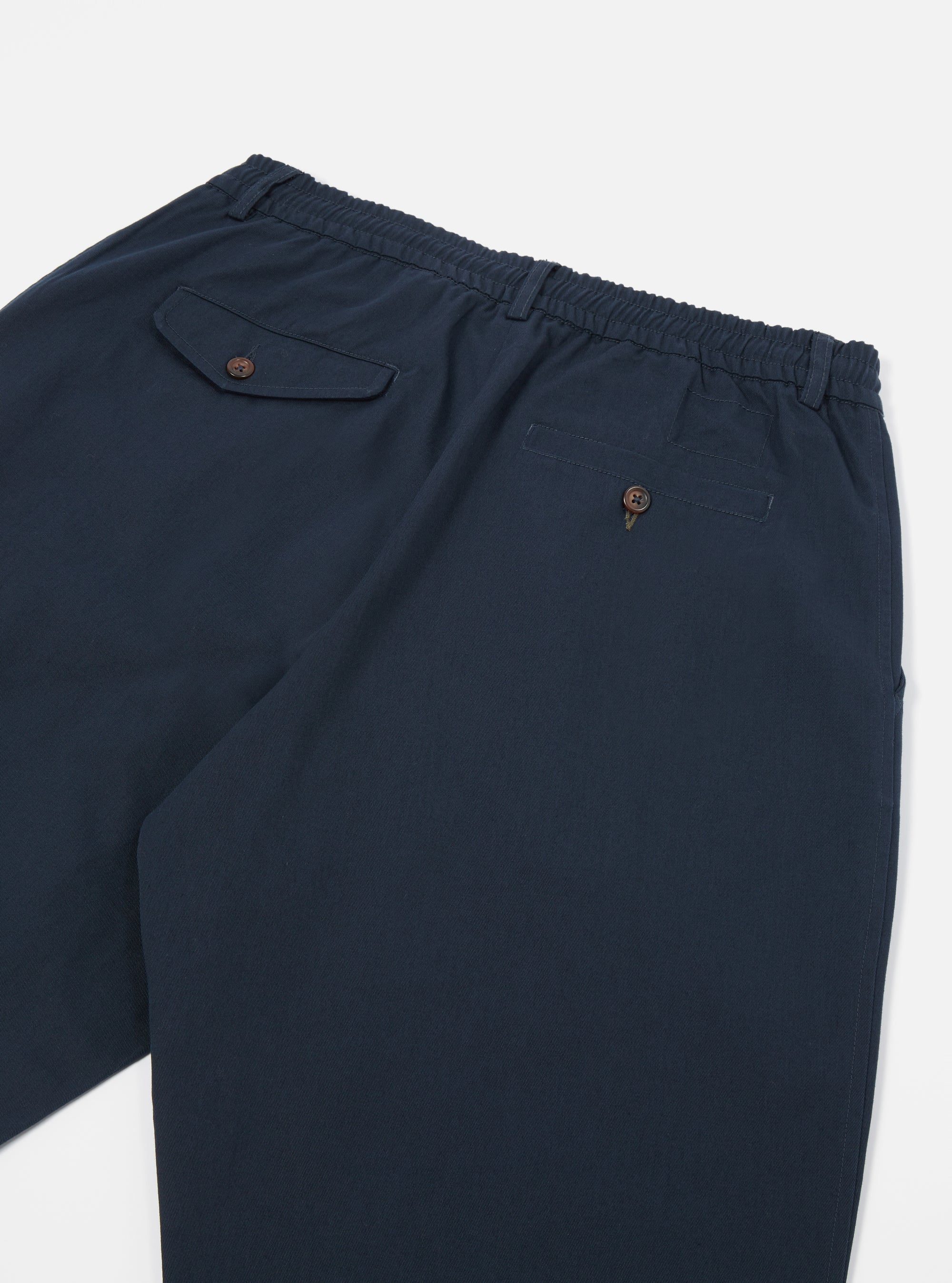 Universal Works Pleated Track Pant in Navy Twill