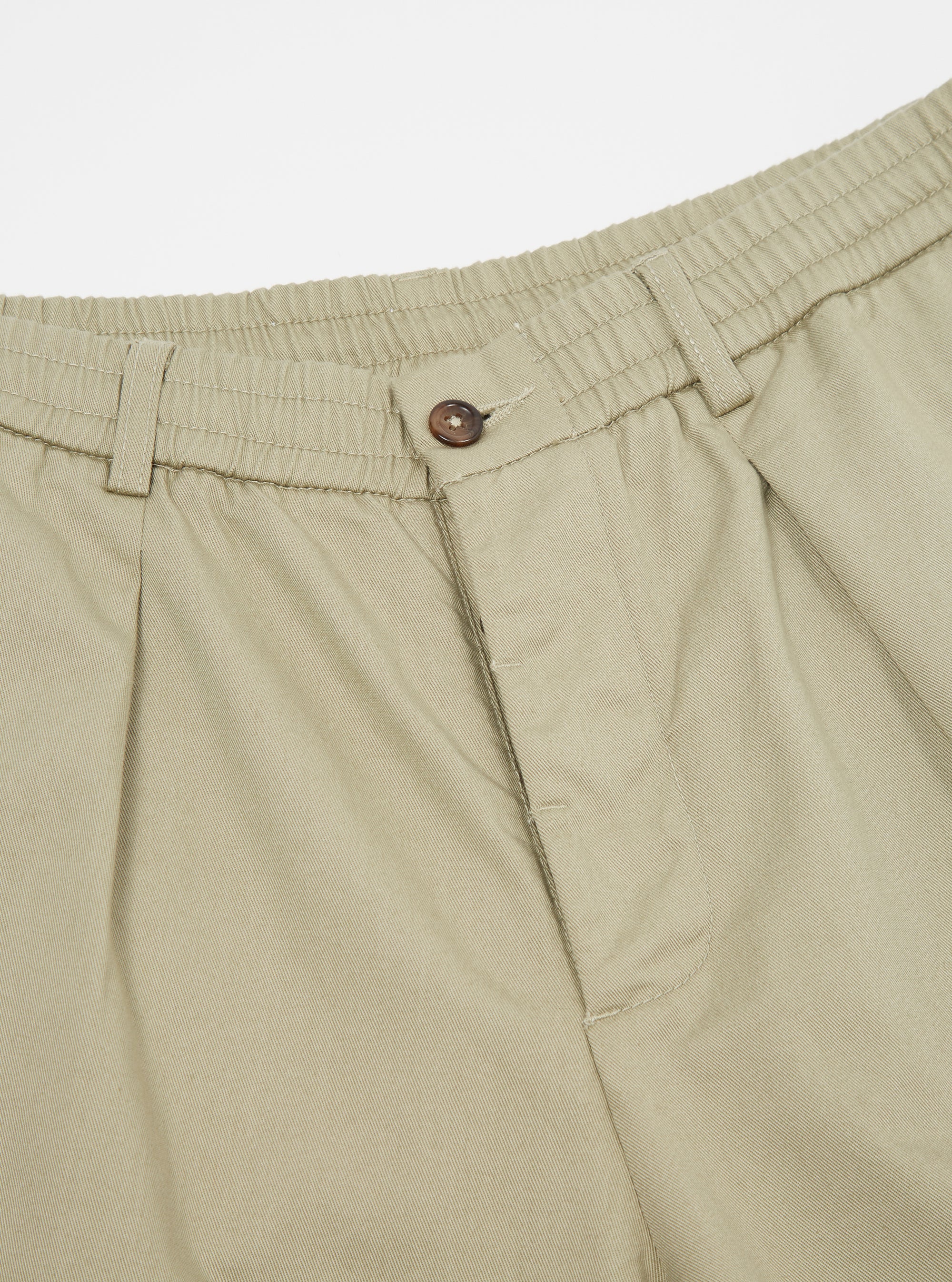 Universal Works Pleated Track Pant in Stone Twill