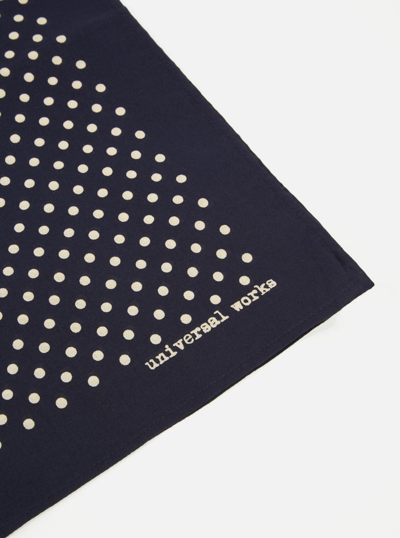 Universal Works Pocket Square in Navy Classic Dot