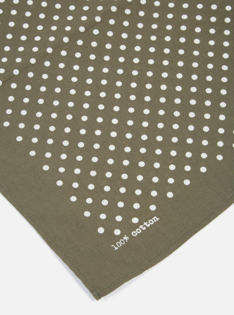 Universal Works Pocket Square in Olive Classic Dot