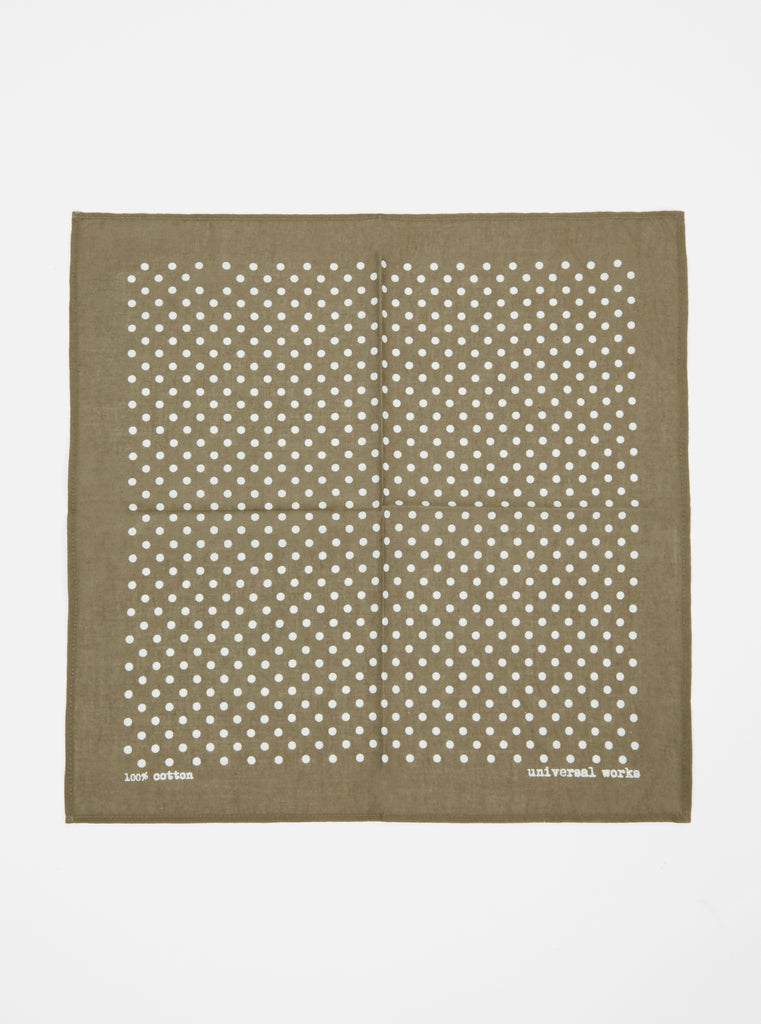 Universal Works Pocket Square in Olive Classic Dot