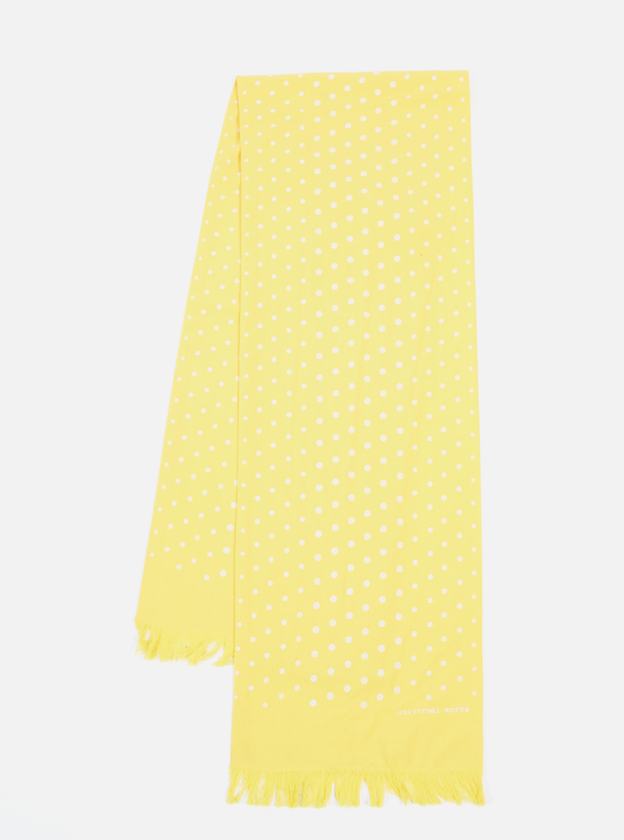 Universal Works Short Scarf in Yellow Dot Print