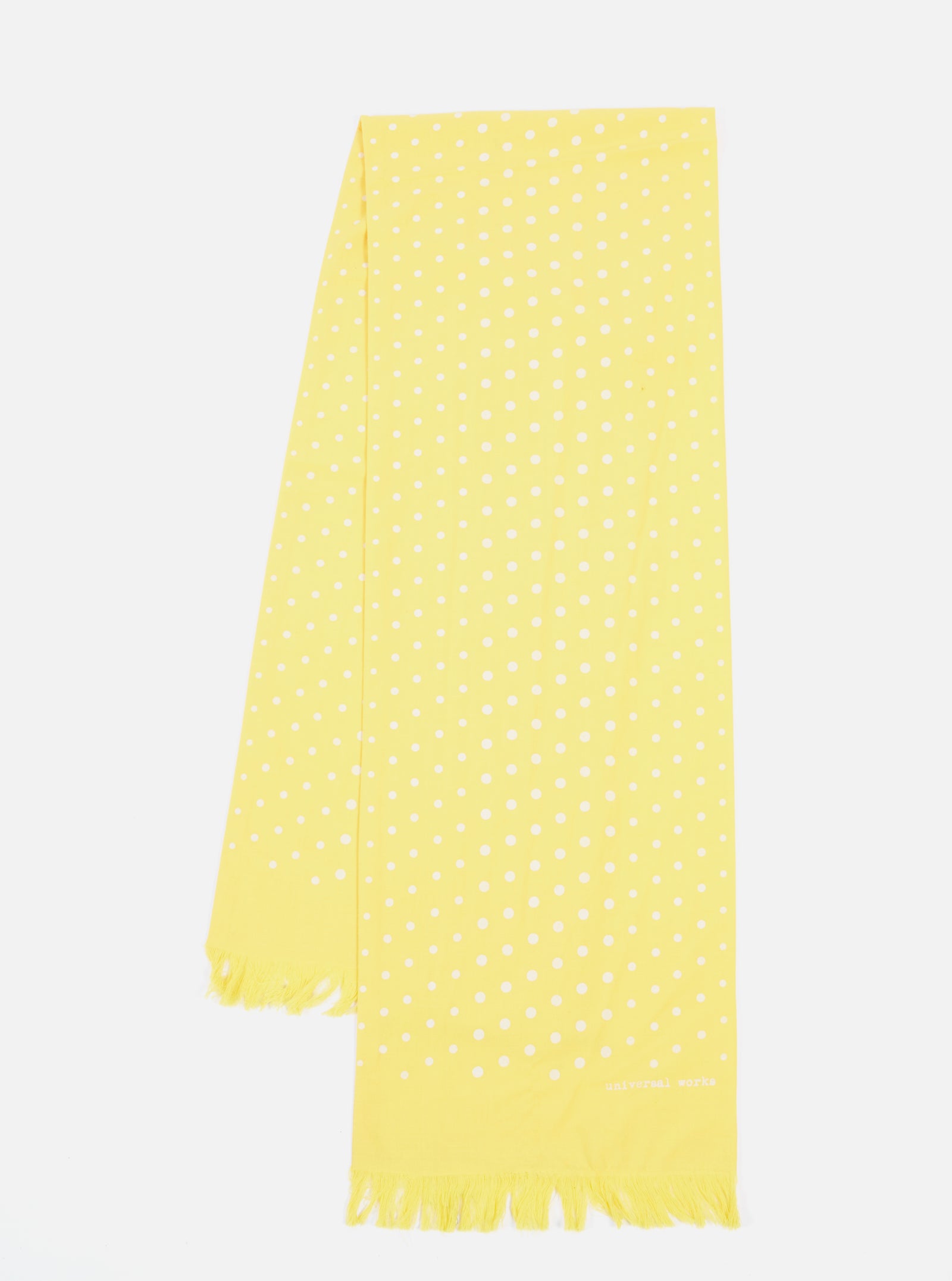 Universal Works Short Scarf in Yellow Dot Print