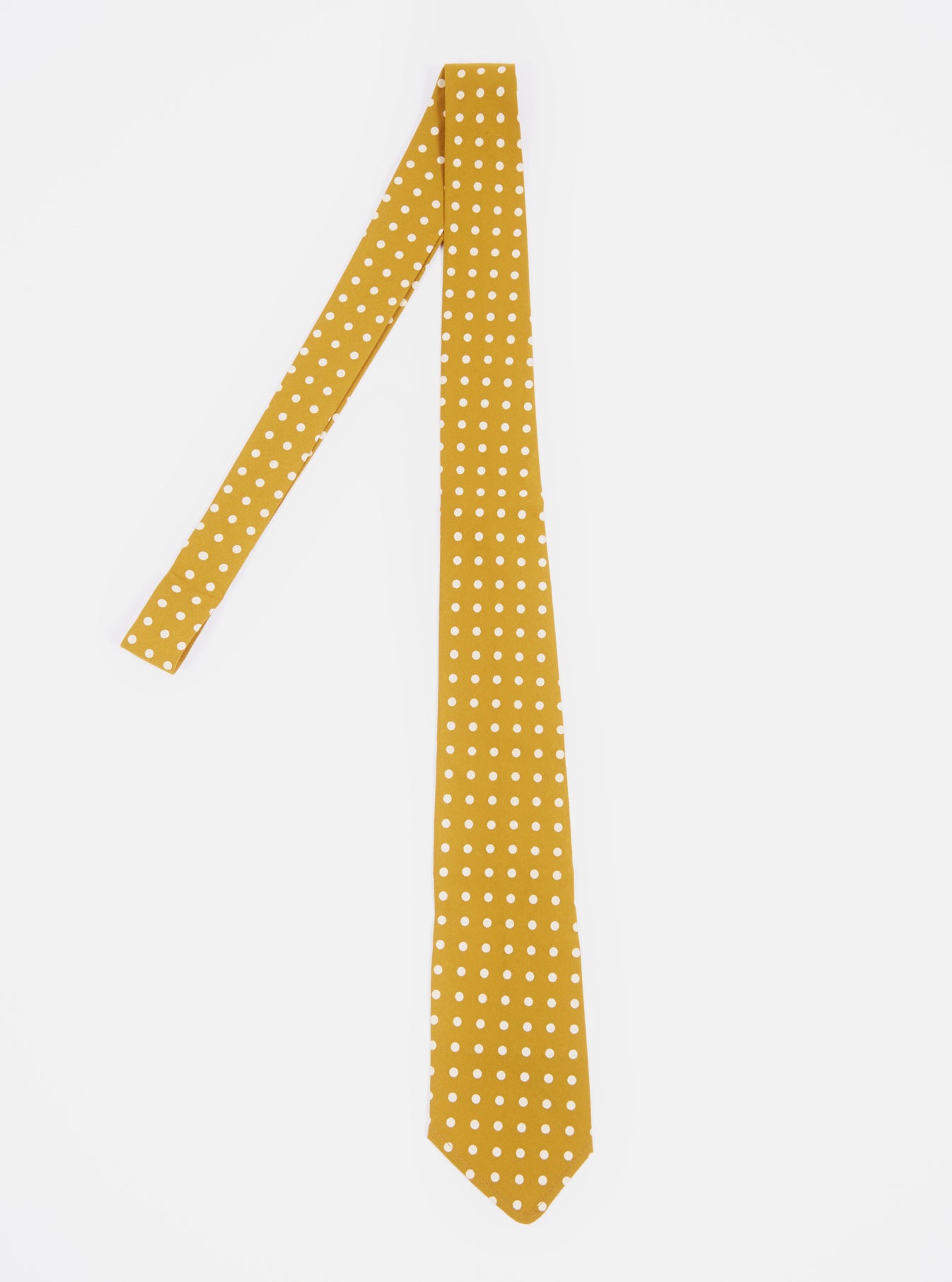 Universal Works Tie in Mustard Dot Print