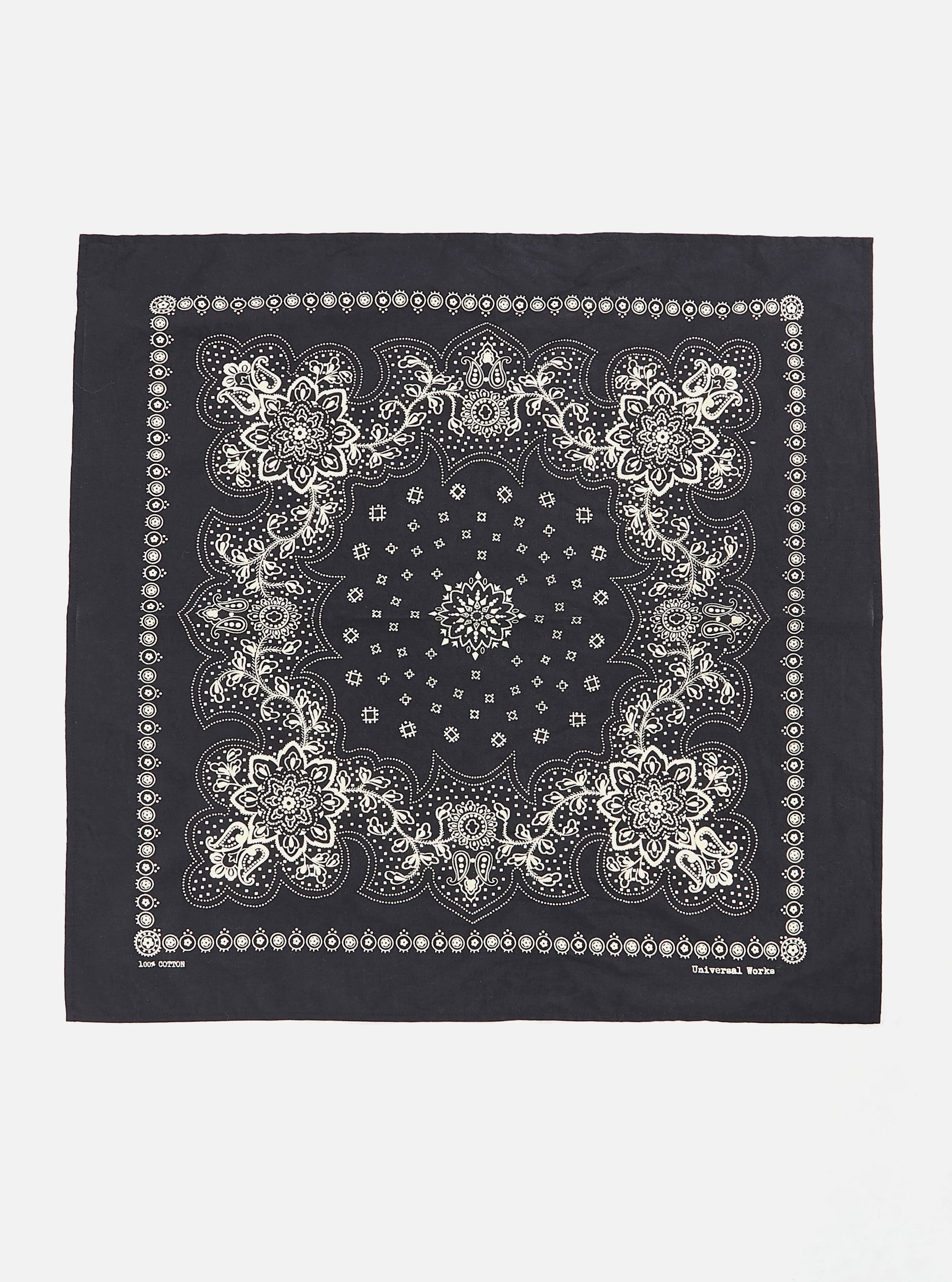 Universal Works Neckerchief in Black Classic Bandana