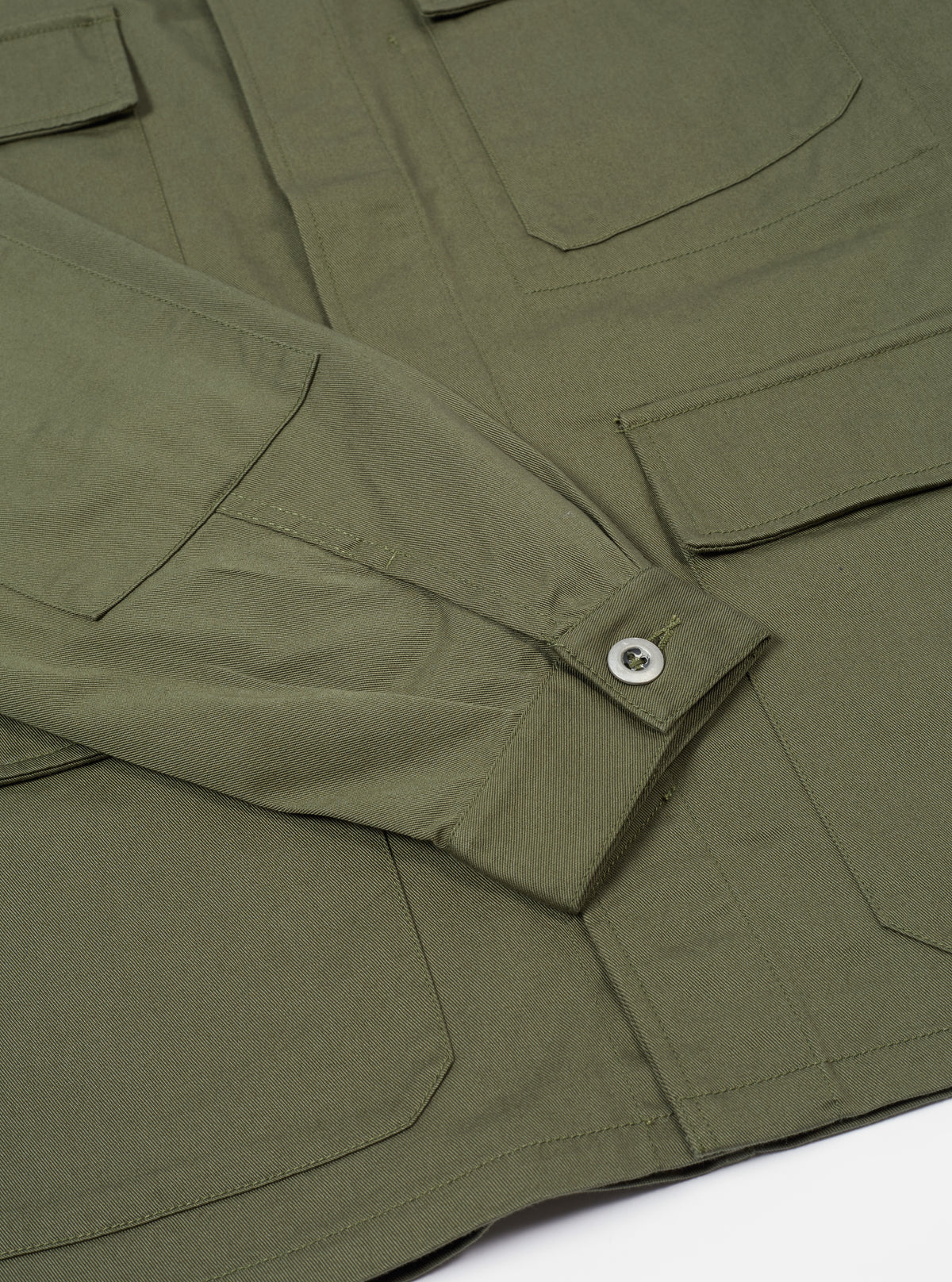 Universal Works MW Fatigue Jacket in Light Olive Twill