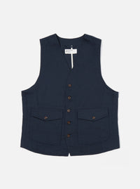 Universal Works Field Waistcoat in Navy Twill